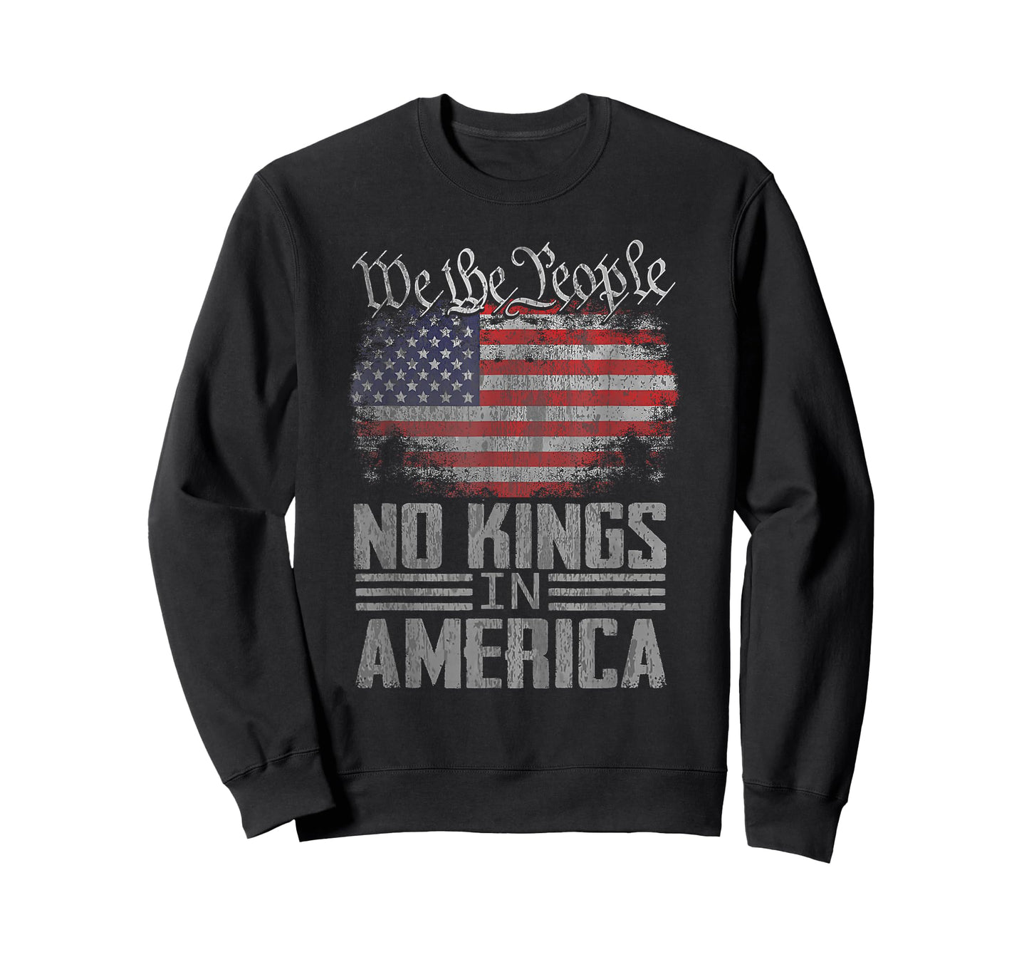 No Kings in America US Flag Vintage Men Women T-Shirt