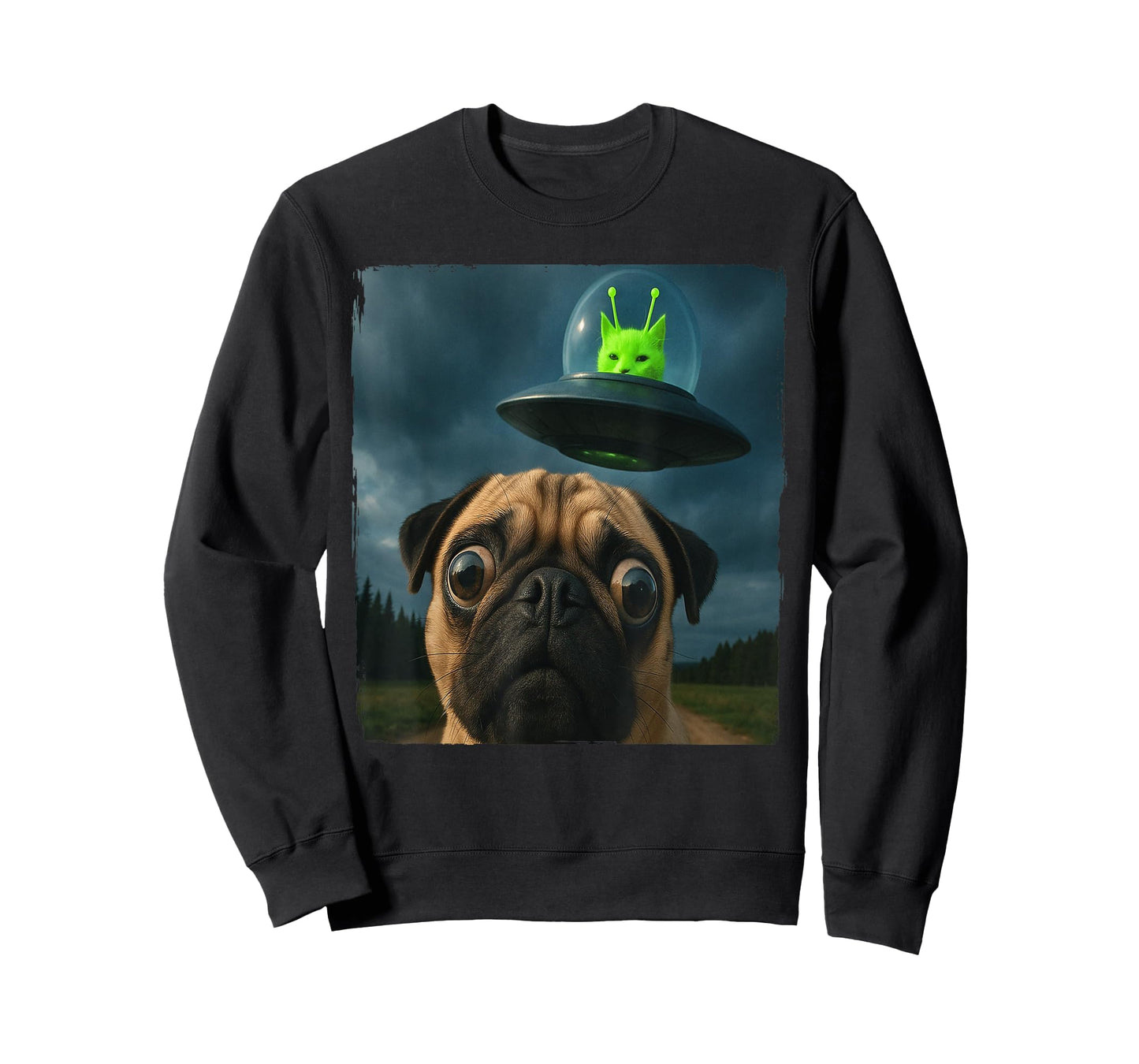 Glerp Glorp Cat Alien Ufo Pug Selfie Funny Meme T-Shirt for Men Women Kids