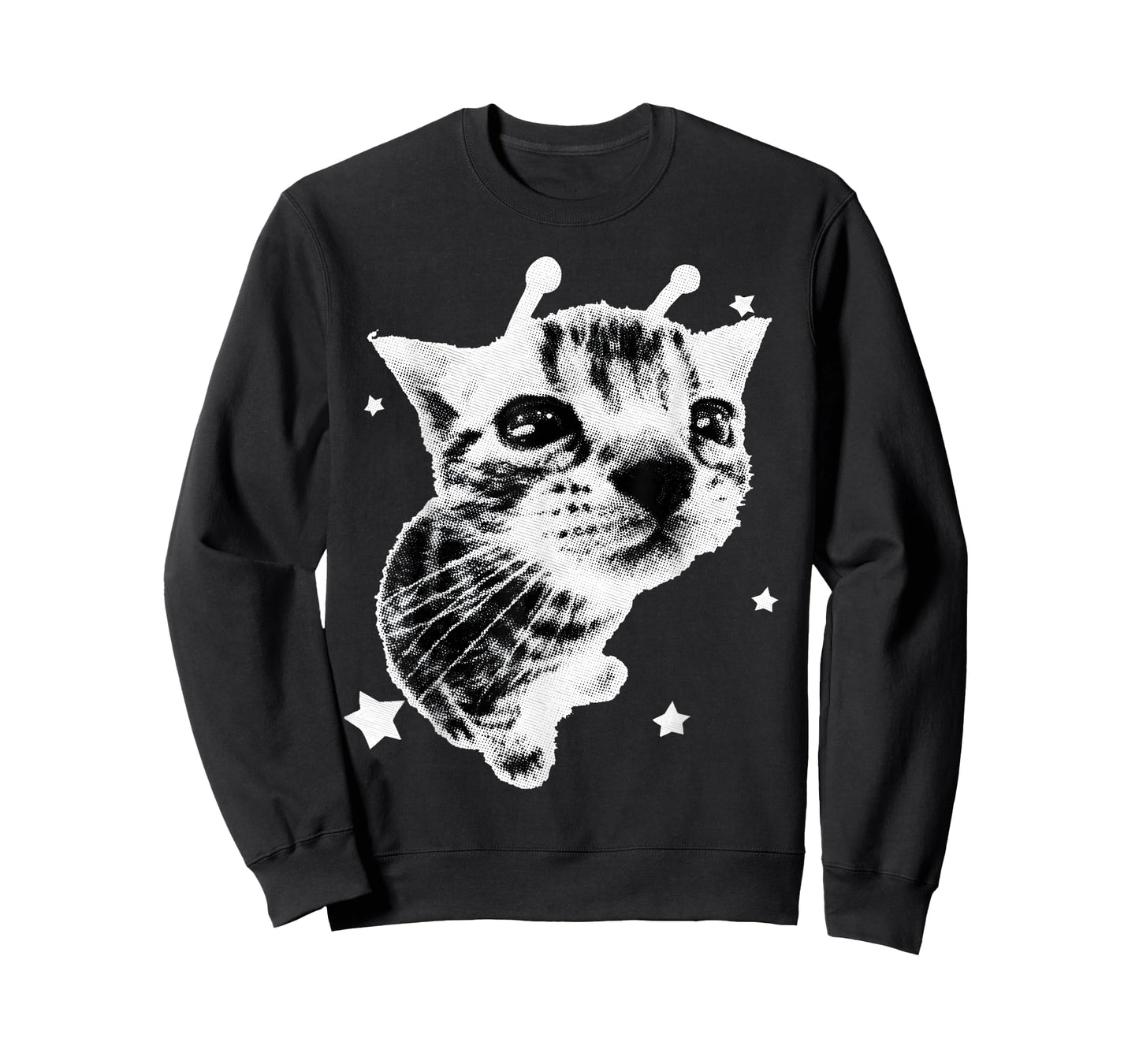 Y2K Alien Cat Meme Retro Silly Cat Vintage Kitty Funny Shirt T-Shirt