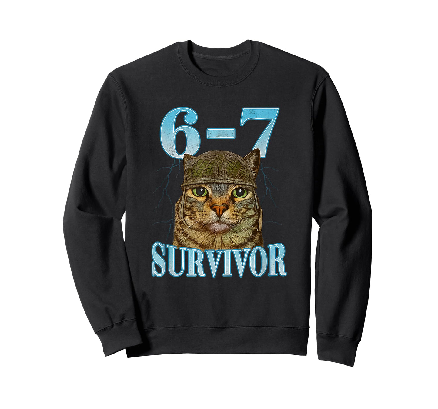 Funny Saying 67 Cats Tummy Ache Survivor Cat Meme six Seven T-Shirt