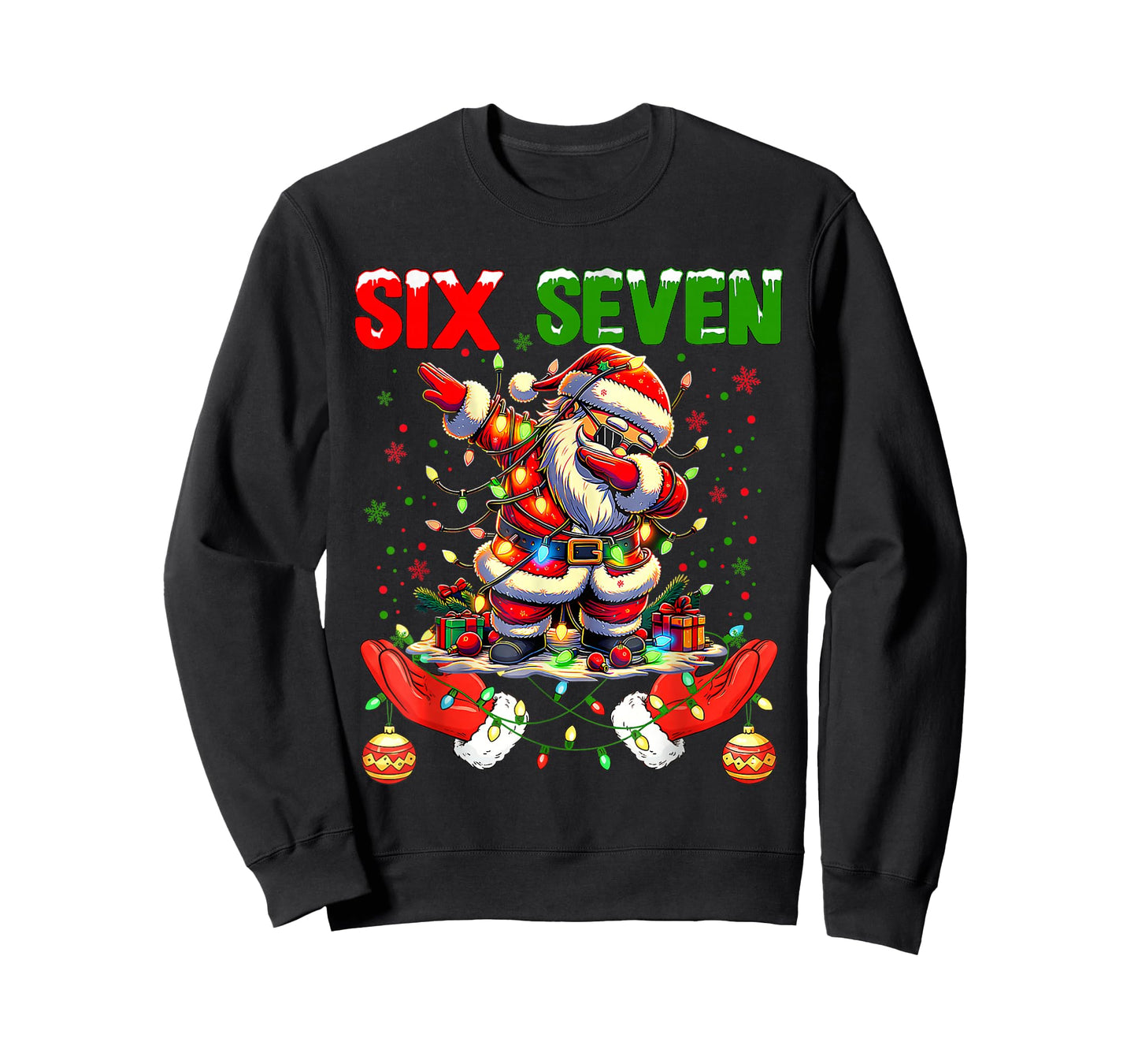 Funny Santa Says Six Seven Christmas 67 Meme Xmas Boys Girls T-Shirt
