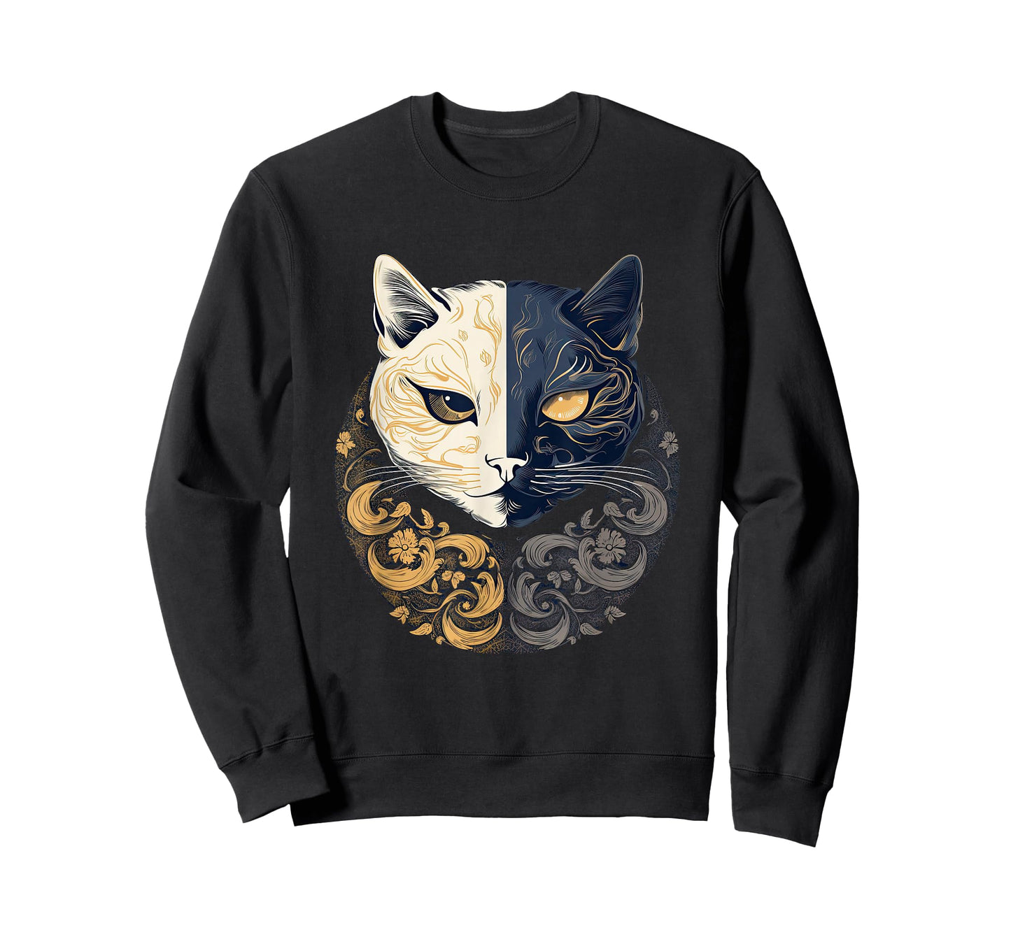 Japan Otaku Sweet Cats Anime Kawaii Cat T-Shirt - Women's Unisex Cat Themed T-Shirt - Black - Small - Short Sleeve - Crew Collar - Classic Fit - All Seasons - Imported