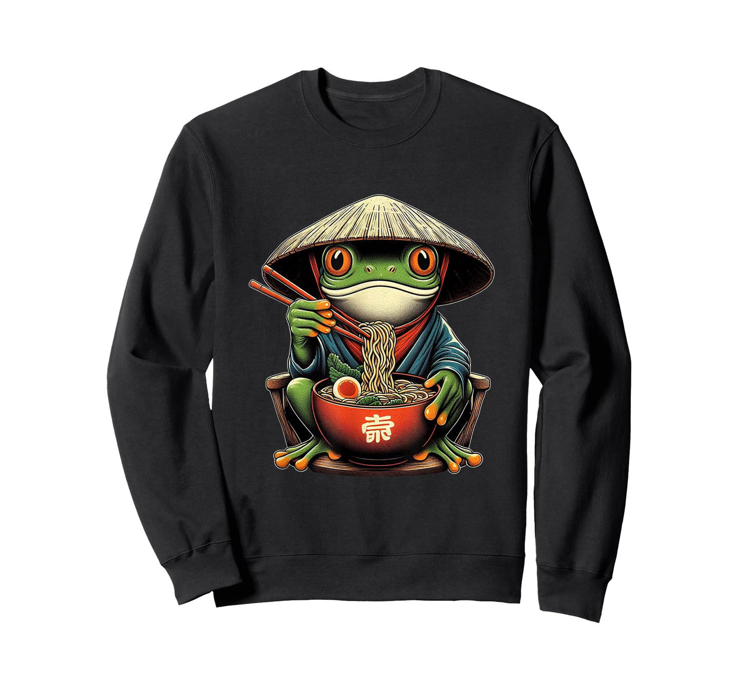 Frog Eating Ramen Kawaii Neko Japanese Noodles Anime Lovers T-Shirt