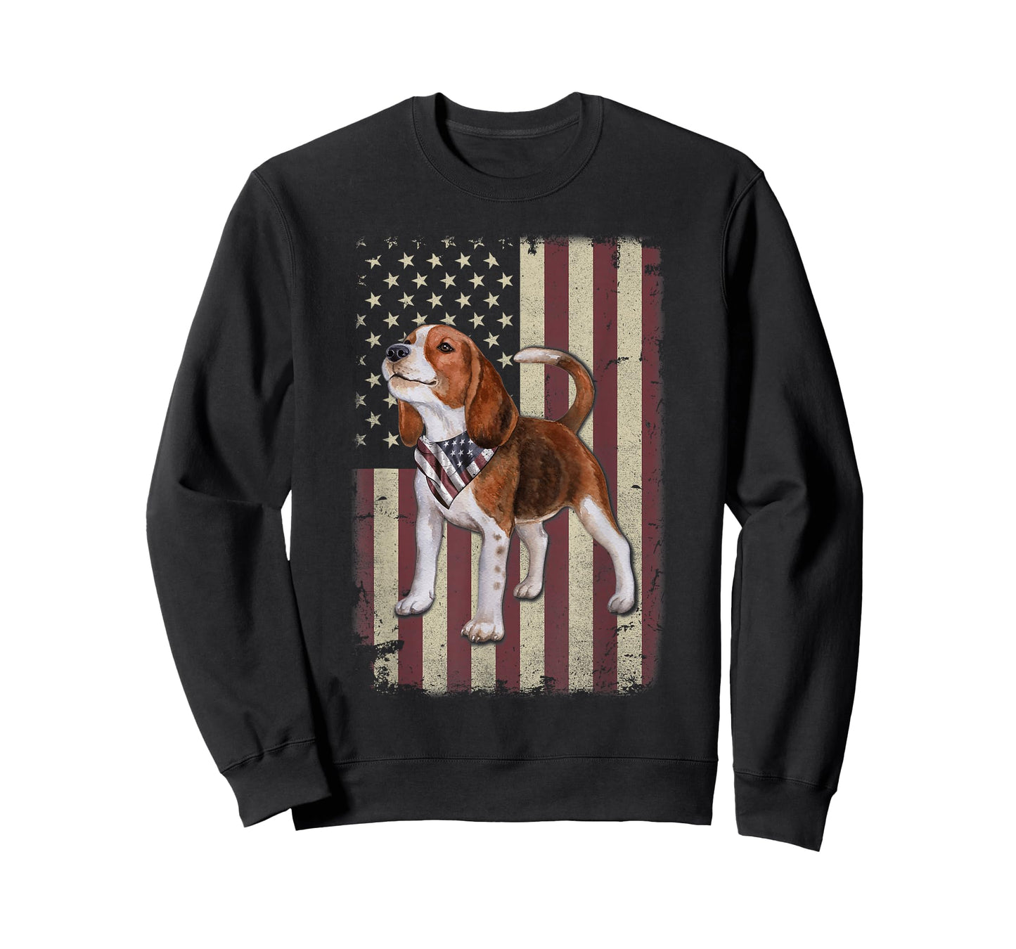 Beagle American Flag Bandana Patriotic 4th of July Tshirt T-Shirt