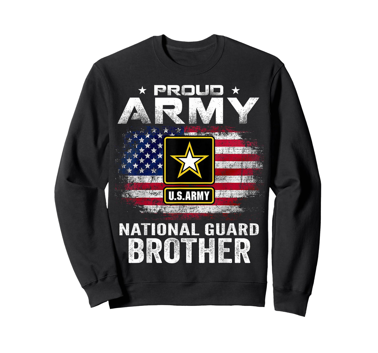 Proud Army National Guard Brother With American Flag Gift T-Shirt