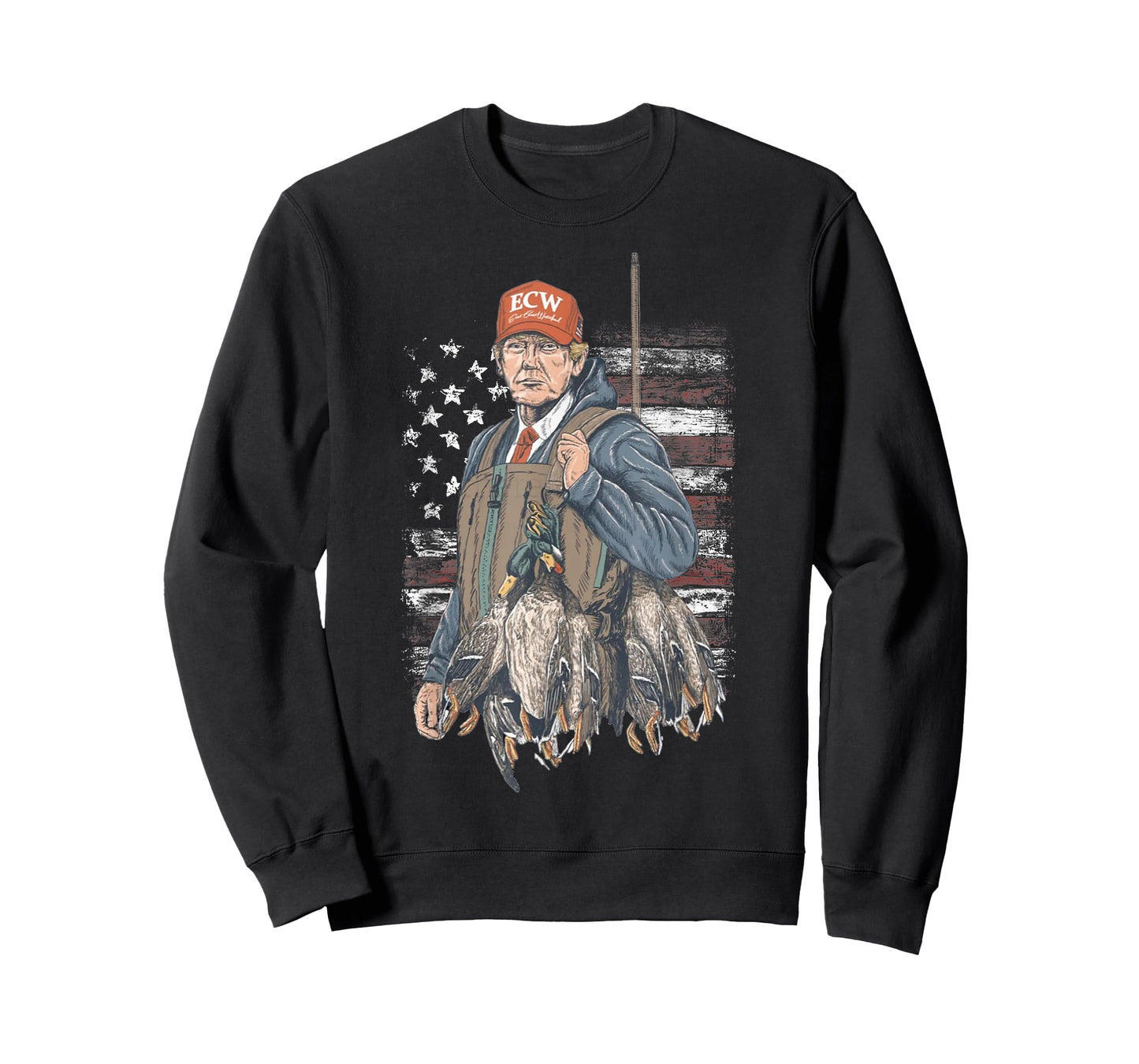 Duck Hunting Trump Camo Hello Hunting Season US Flag T-Shirt