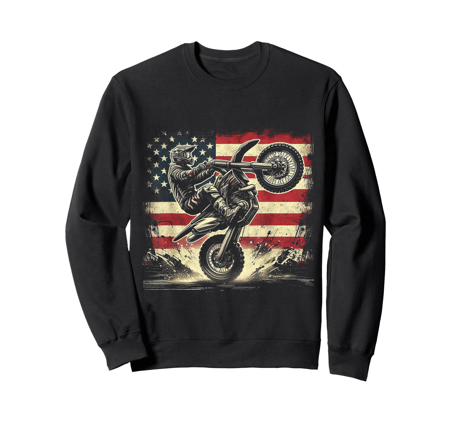 Patriotic Dirt Bike American Flag Motocross Motorcycle Lover T-Shirt