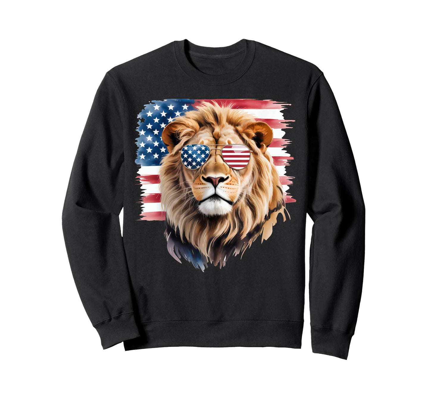 American Flag Lion USA 4th Of July Patriotic Men Women T-Shirt