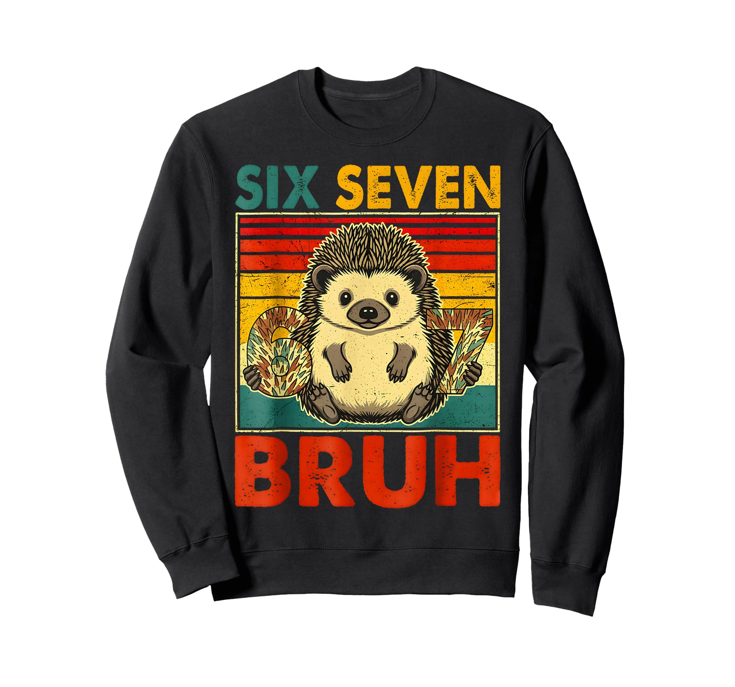 67 Meme Hedgehog Funny Six Seven Bruh Hedgehog for Kids Boys T-Shirt