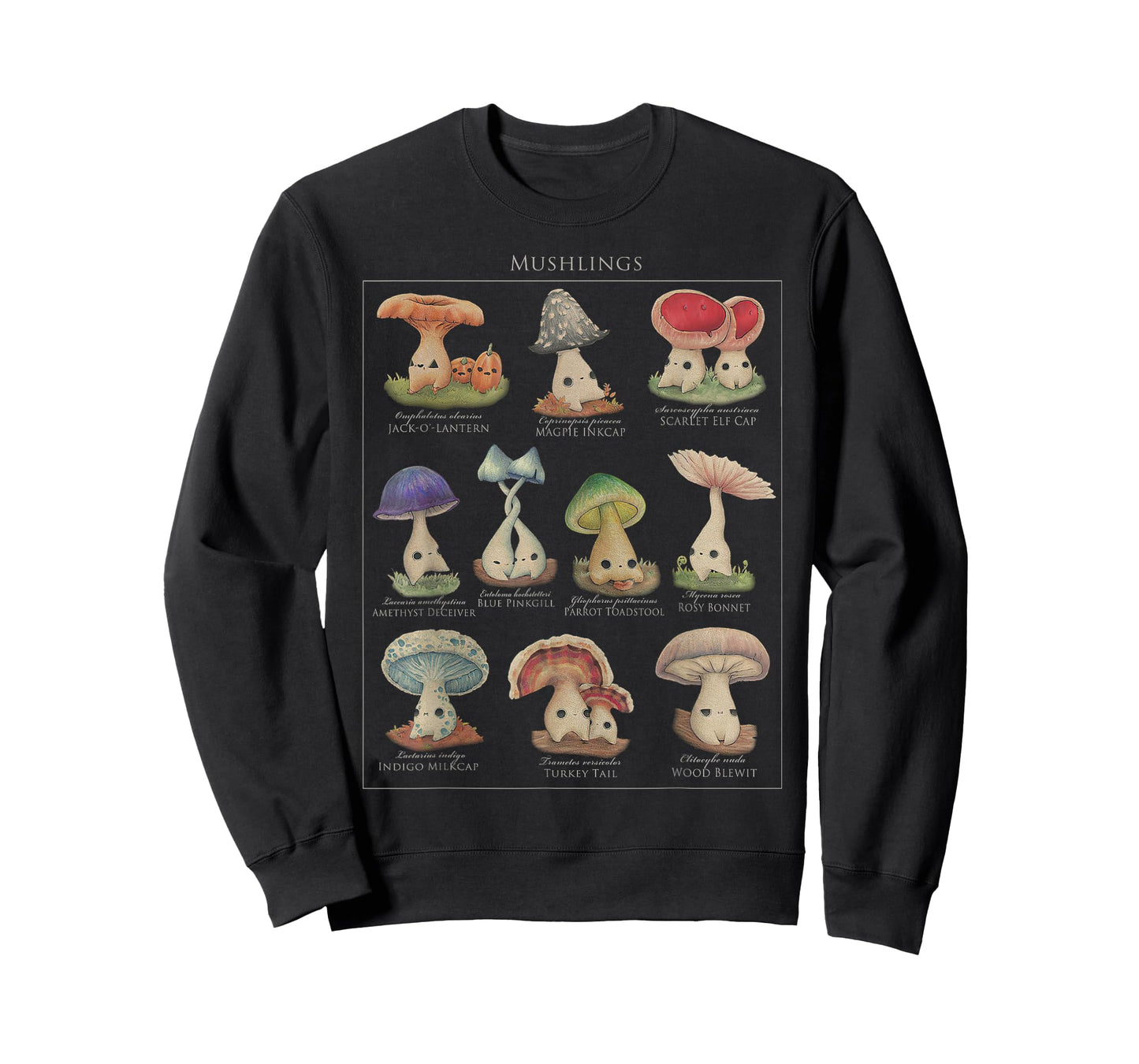 Mushling Identification 2nd Edition Botanical Mushroom T-Shirt Small