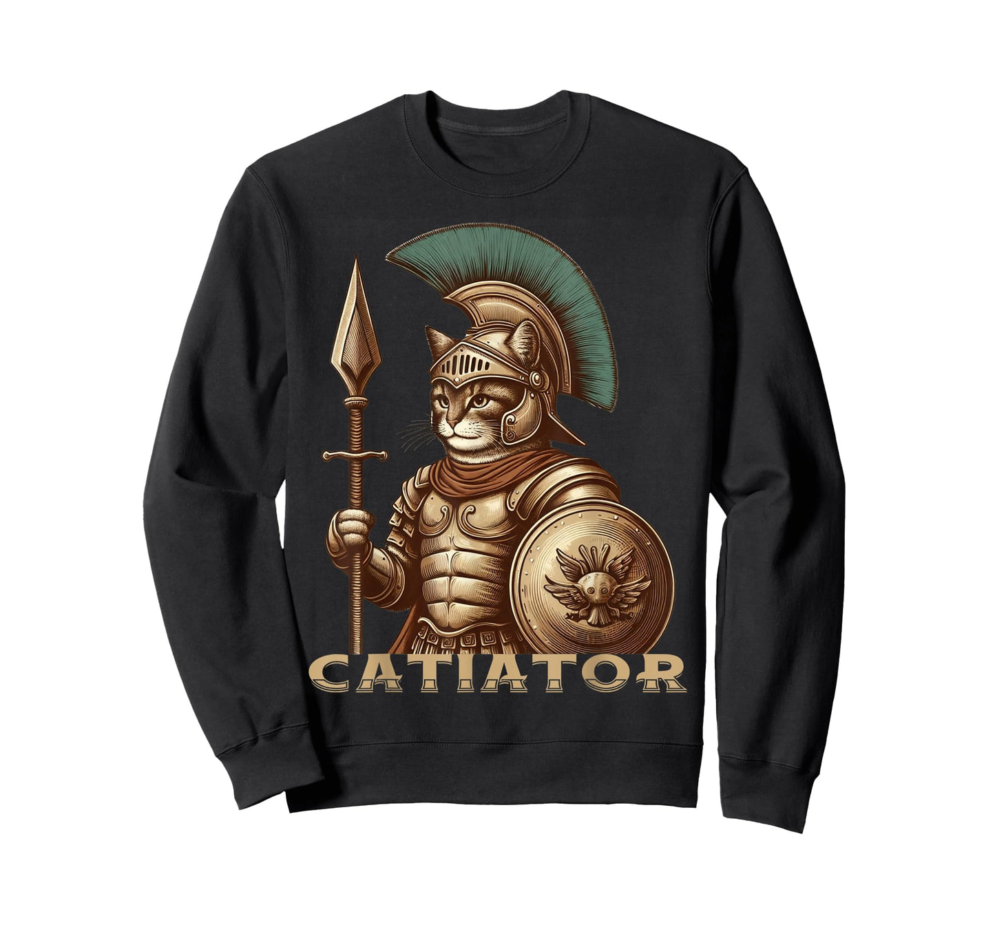 Cat Warrior Gladiator Cat Lovers Funny Cats Graphic Tee T-Shirt