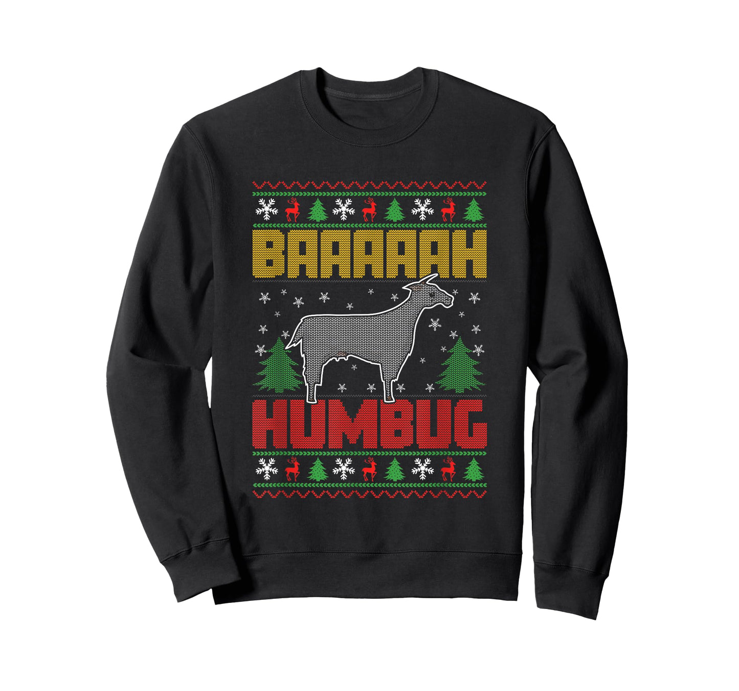 Bah Humbug Goat Lover Farm Animals Ugly Christmas Goat T-Shirt