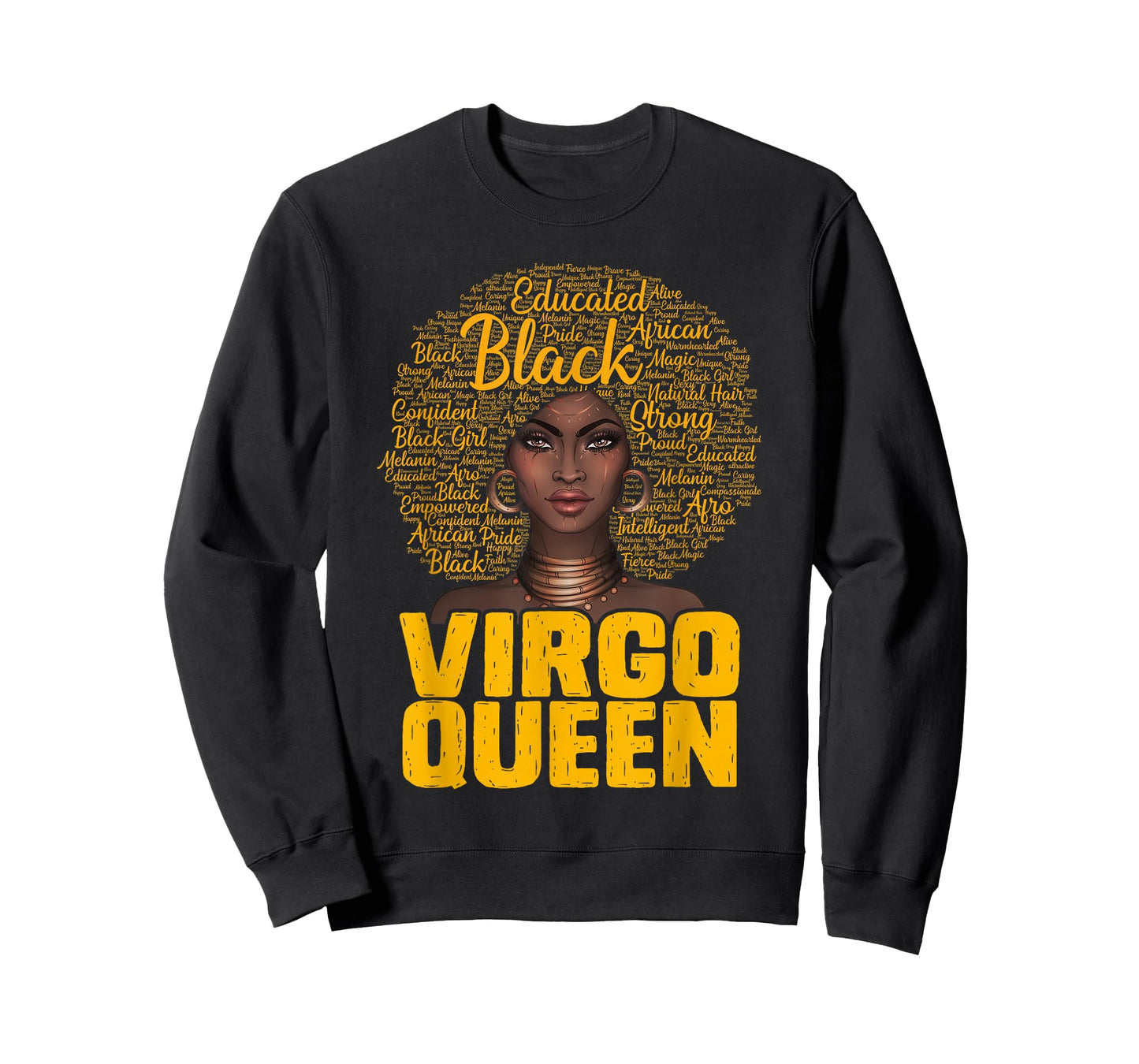 Virgo Queen Black Woman Afro Natural Hair African American T-Shirt