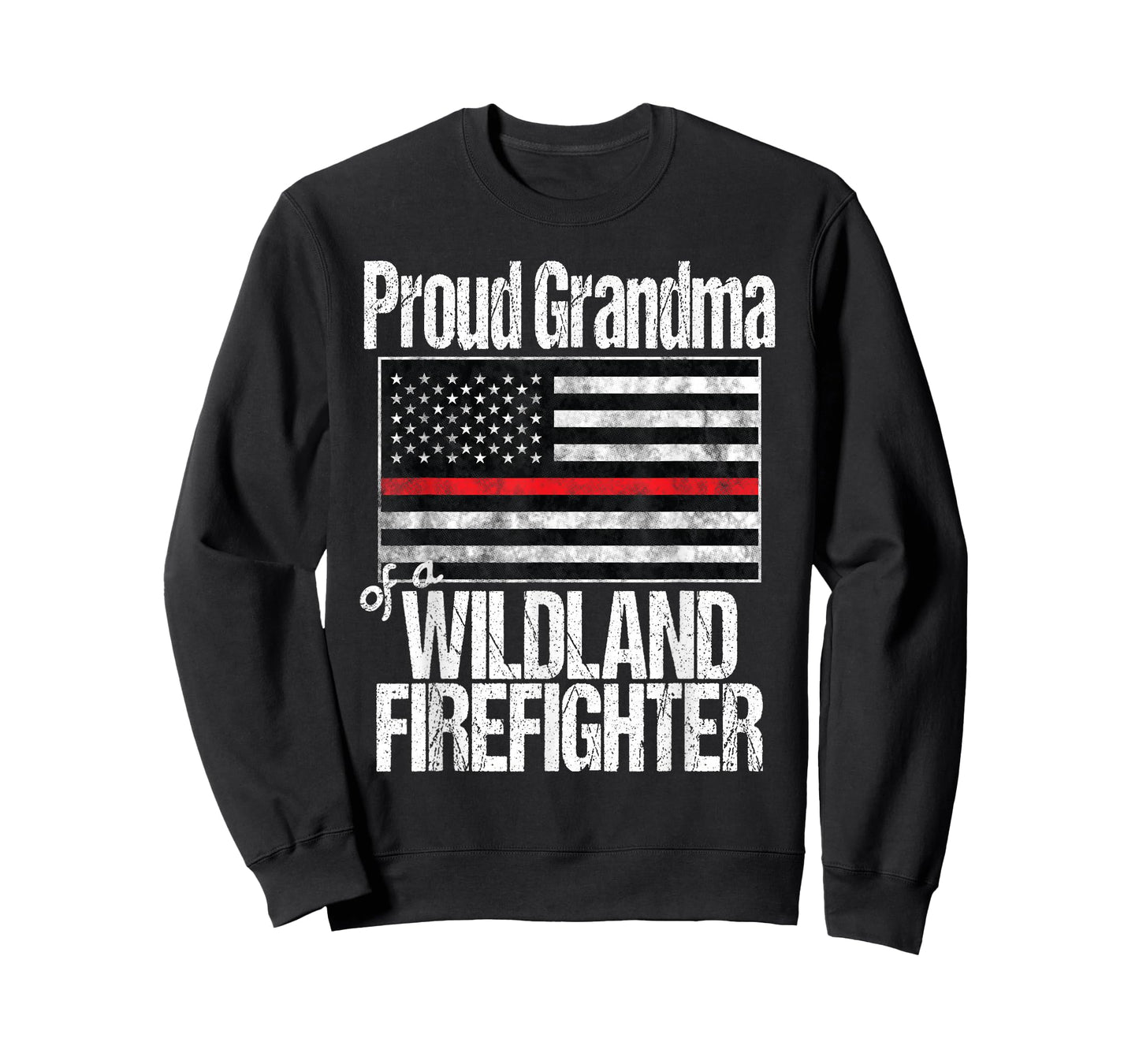 Red Line Flag Proud Grandma of a Wildland Firefighter T-Shirt