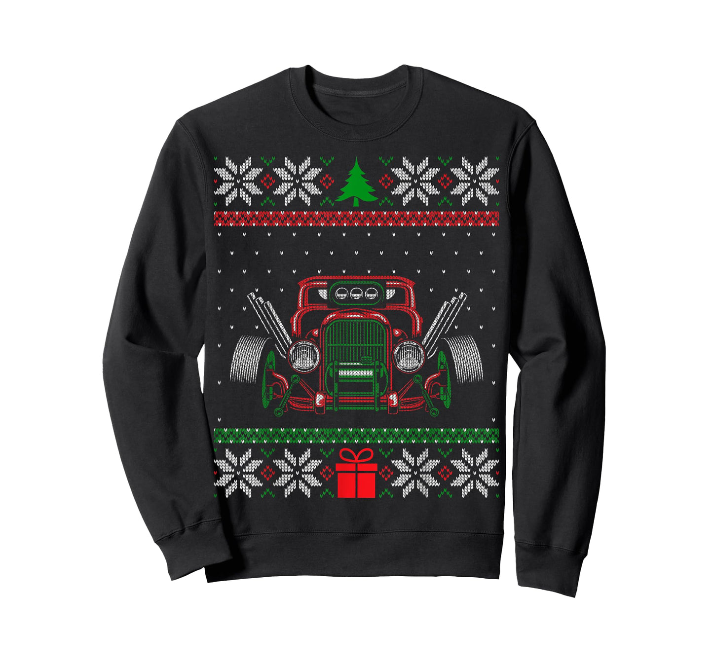 Custom Hot Rod Garage Ugly Christmas Vintage Hotrod Car Guy T-Shirt