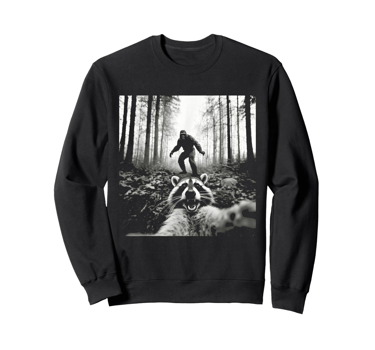 Funny Raccoon Selfie with Sasquatch Bigfoot T-Shirt