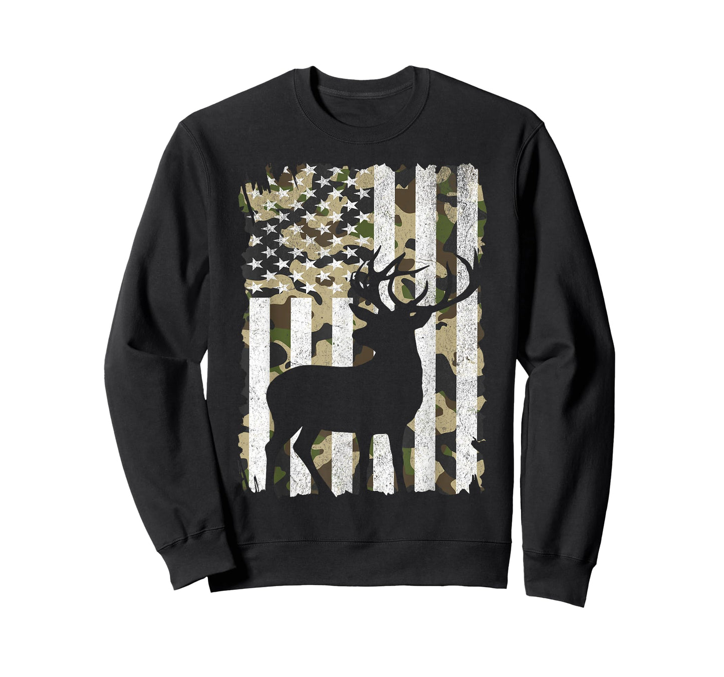 Hunting Camo American Flag Buck Deer Elk Camouflage Hunter T-Shirt