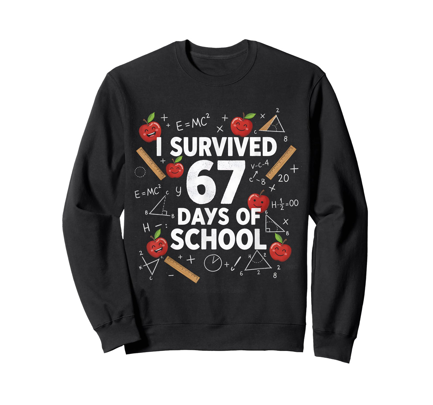 67th Day of School Teacher Kids 67 Math Numbers 100th Days T-Shirt