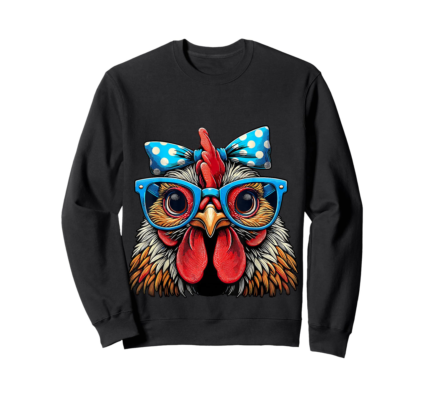 Chicken with Glasses and Bow Farm Girl T-Shirt