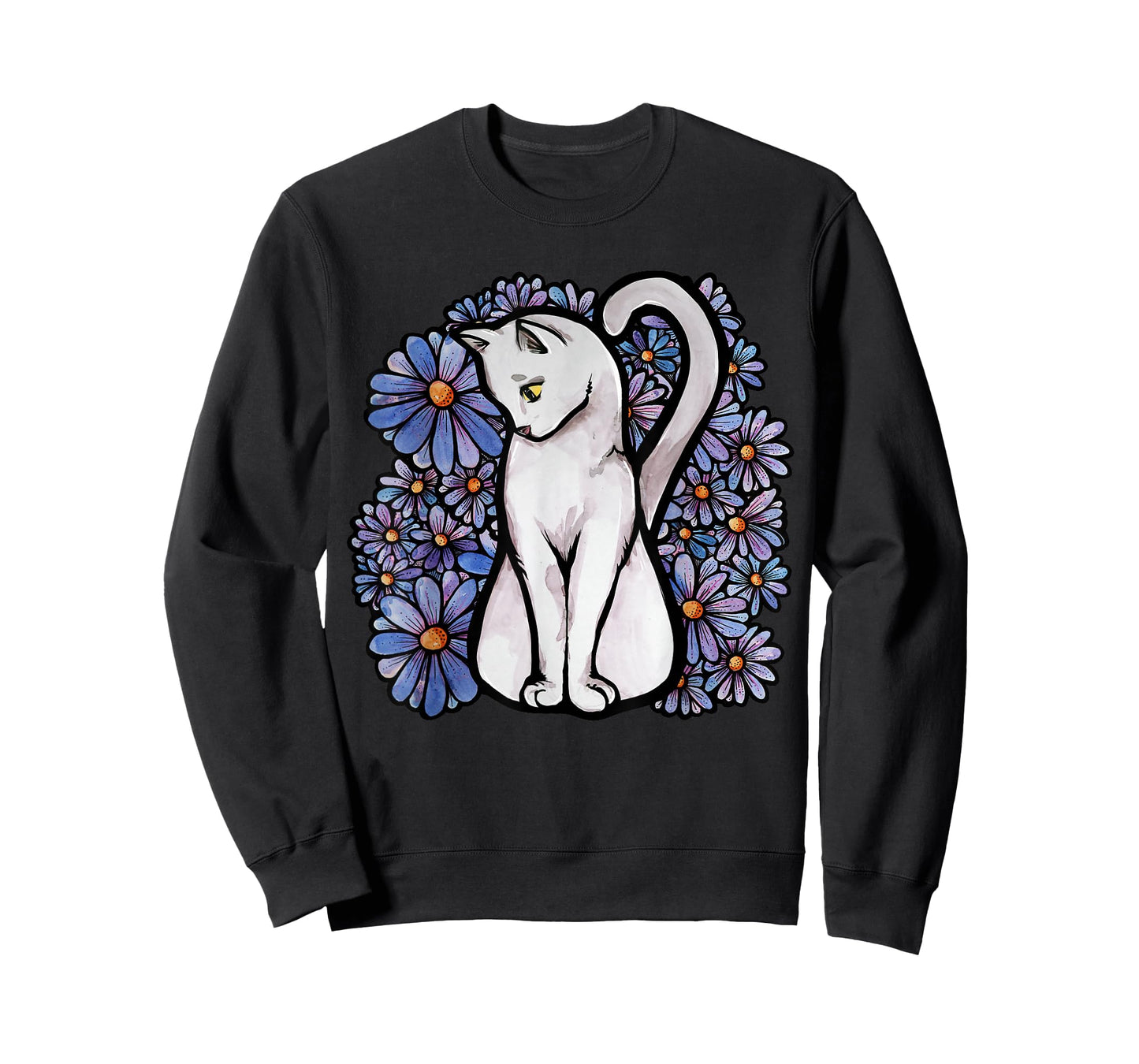 White Cats Kitty Cat Flower Garden T-Shirt