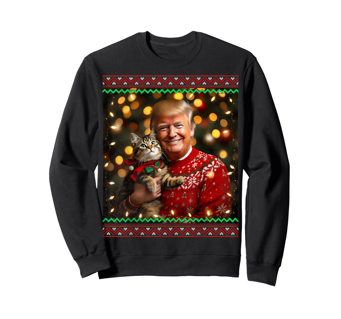 Funny Trump Christmas Sweater for Cat Lovers T-Shirt