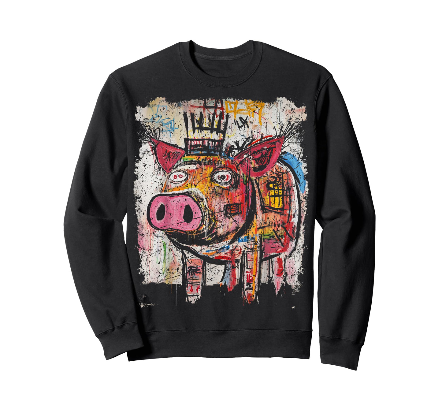 Pop Art Style Pig 90s Men's Graffiti T-Shirt