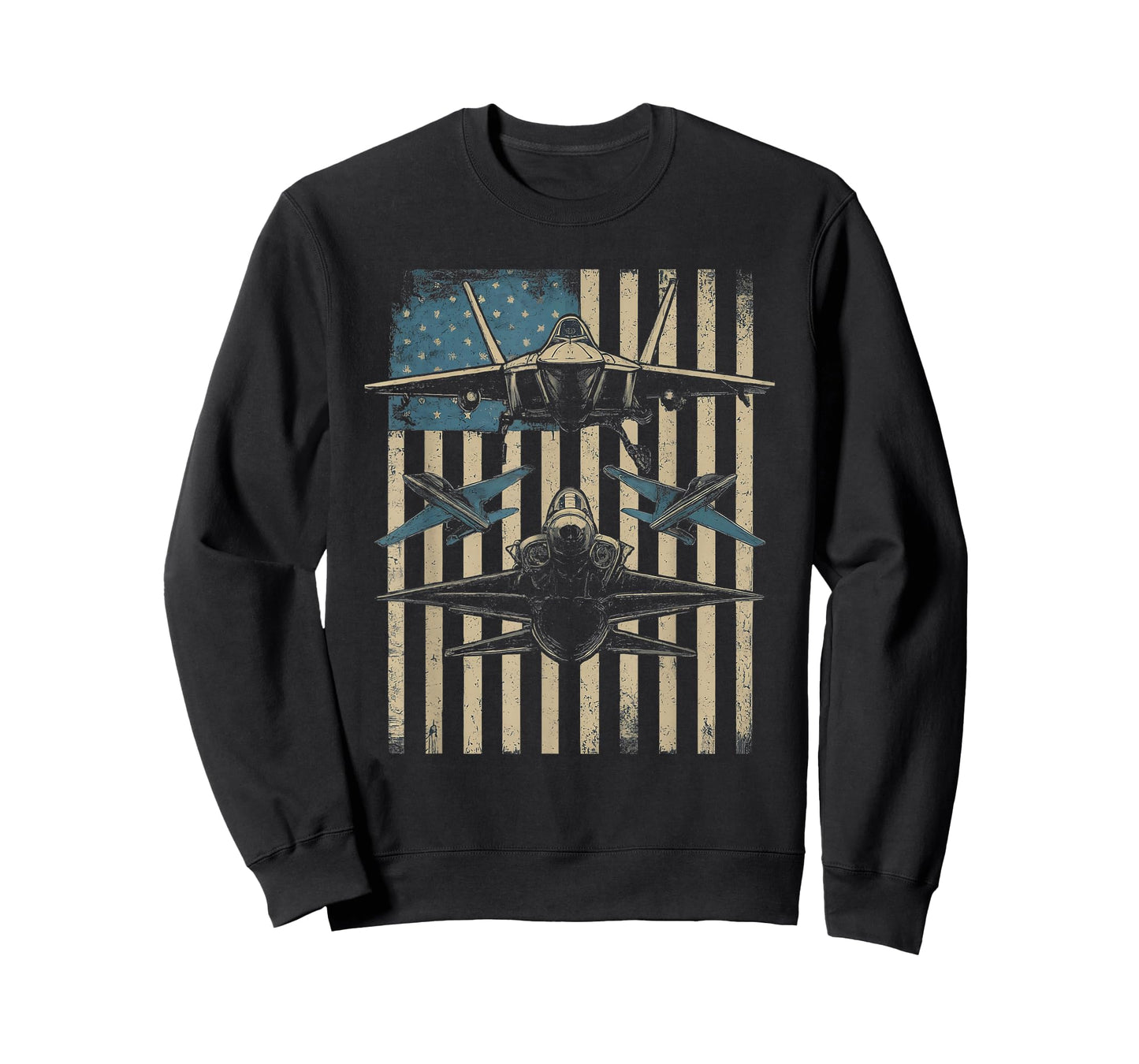 Flying Jets Grunge American Flag USA Patriotic 4th of July T-Shirt