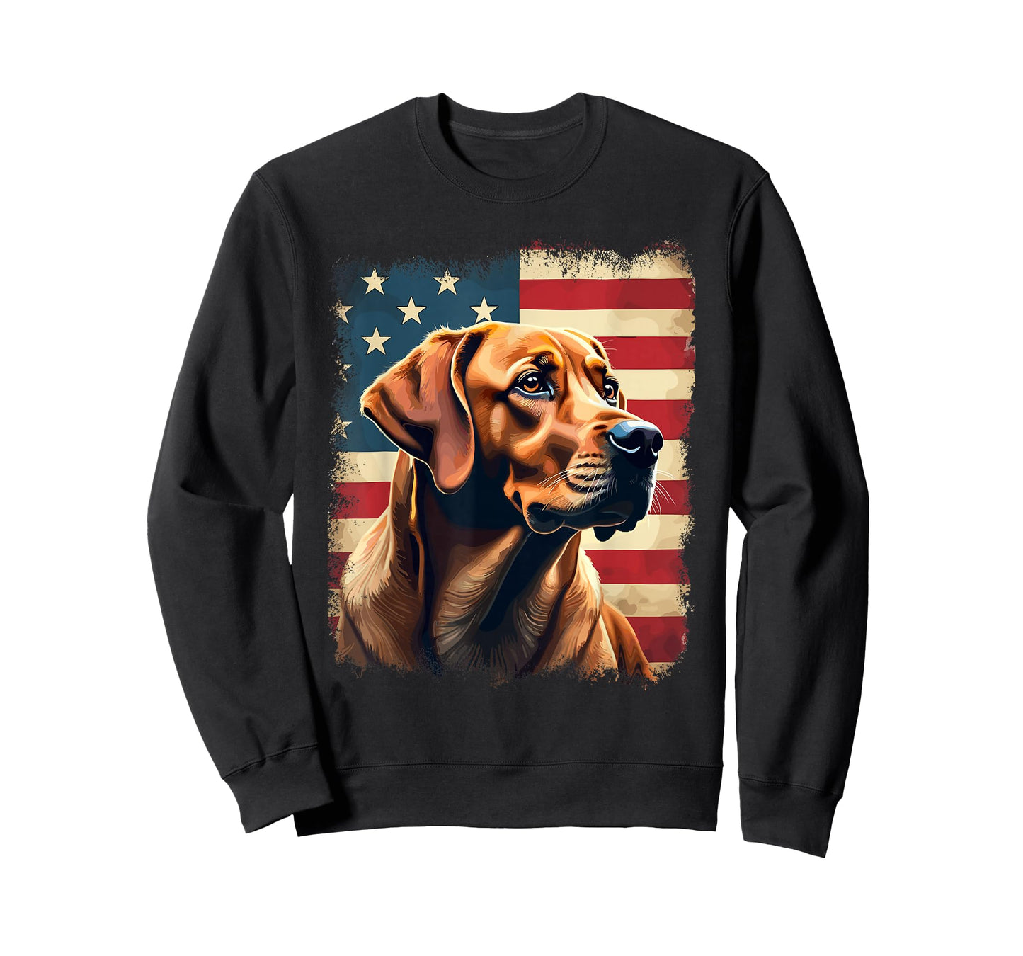 Labrador Retriever | Fox Red Labrador & American Flag T-Shirt