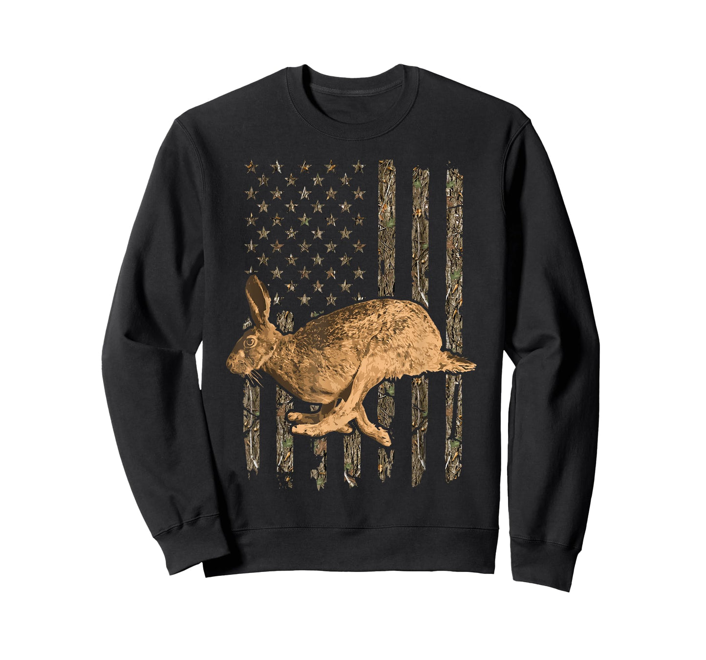 Rabbit Hunting American Flag Camouflage Rabbiting Hunter T-Shirt