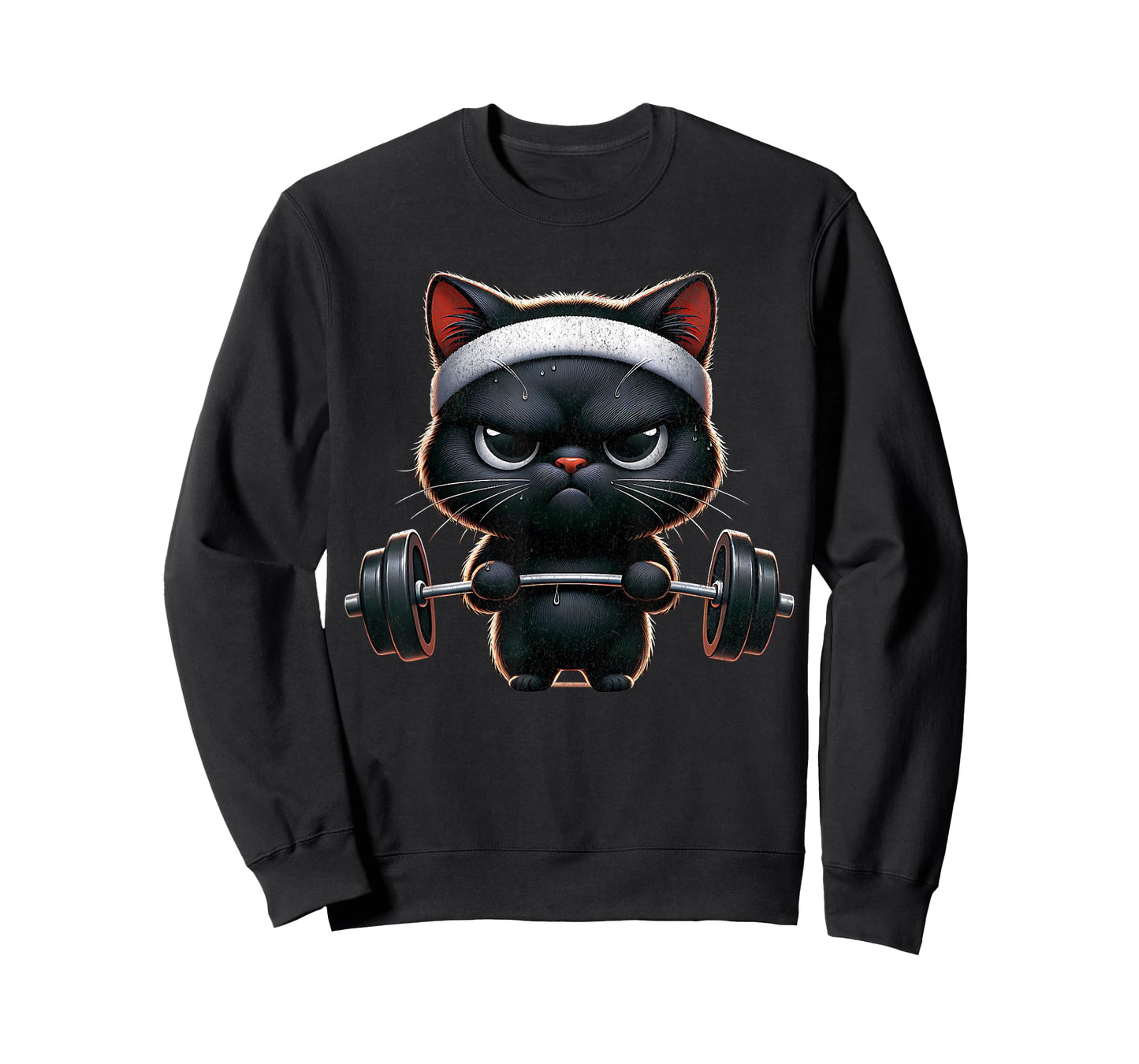 Funny Workout Cat Gym Fitness Weightlifting Animal T-Shirt