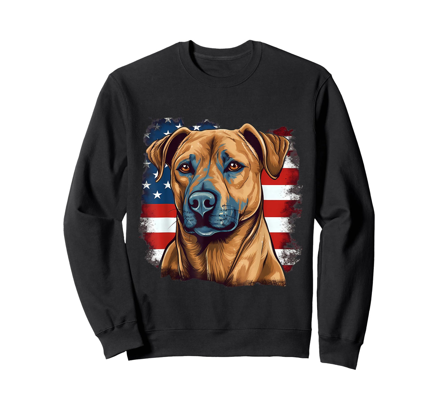 4th Of July US Flag Black Mouth Cur Dog T-Shirt