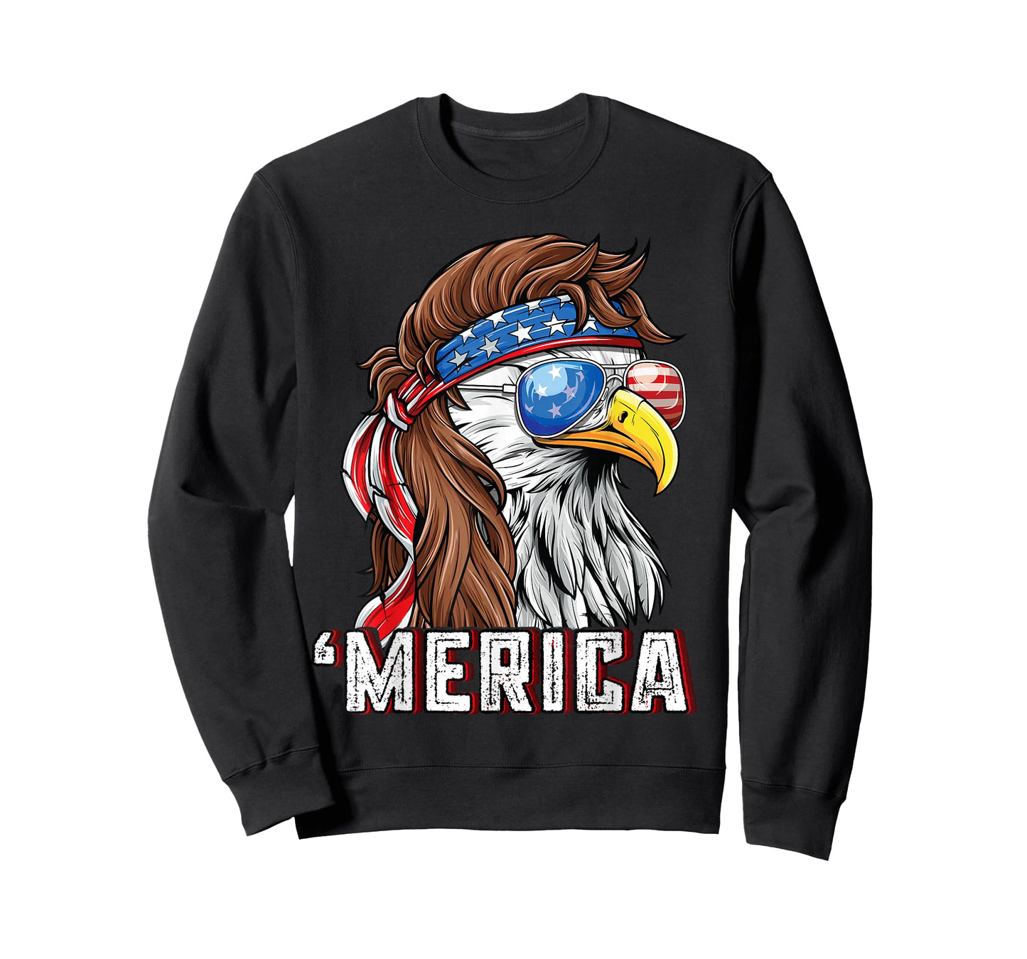 Merica USA American Flag Patriotic 4th of July Bald Eagle T-Shirt