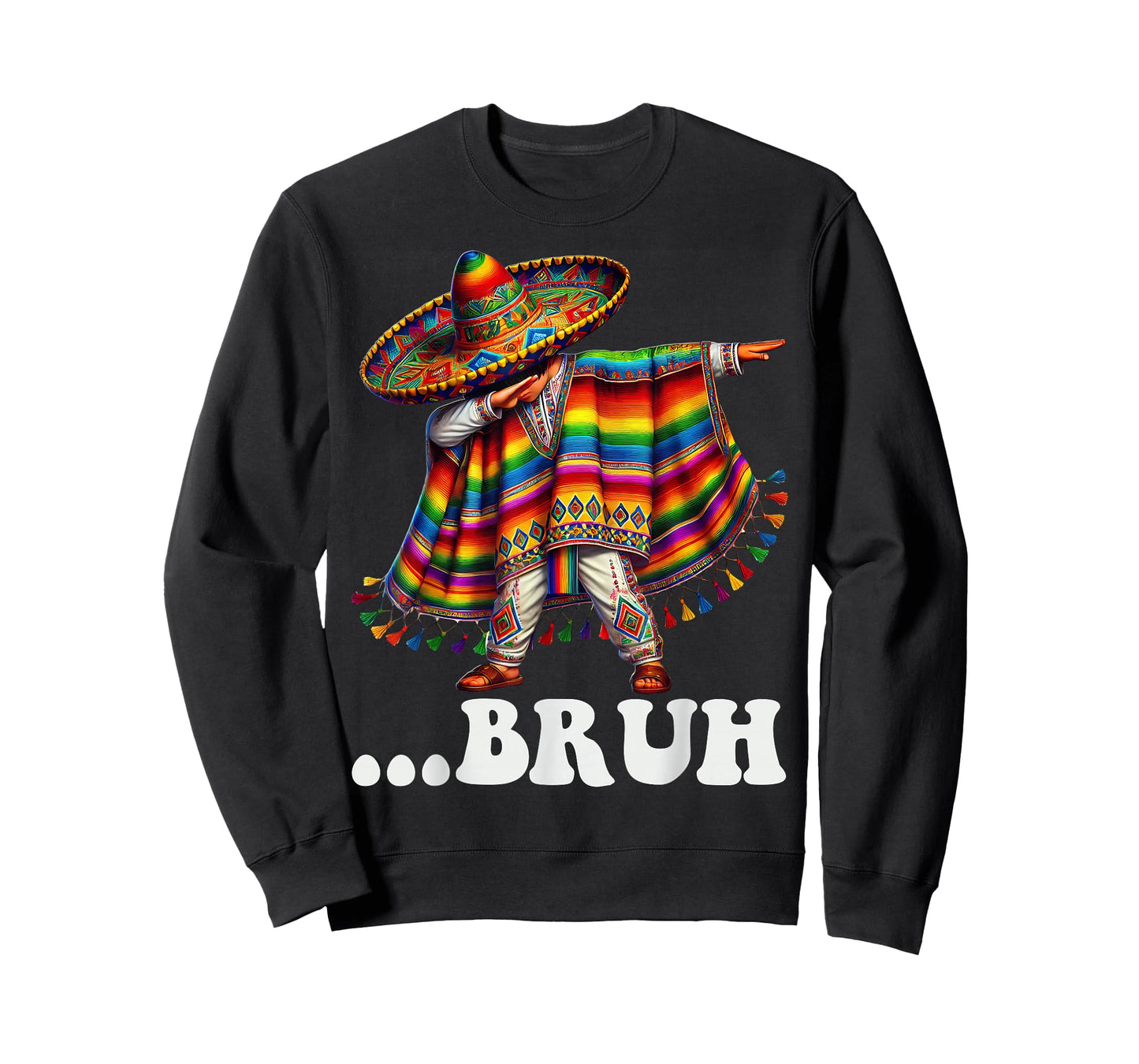 Cinco De Mayo Bruh Mexican Boy Dabbing Sombrero Poncho Men T-Shirt