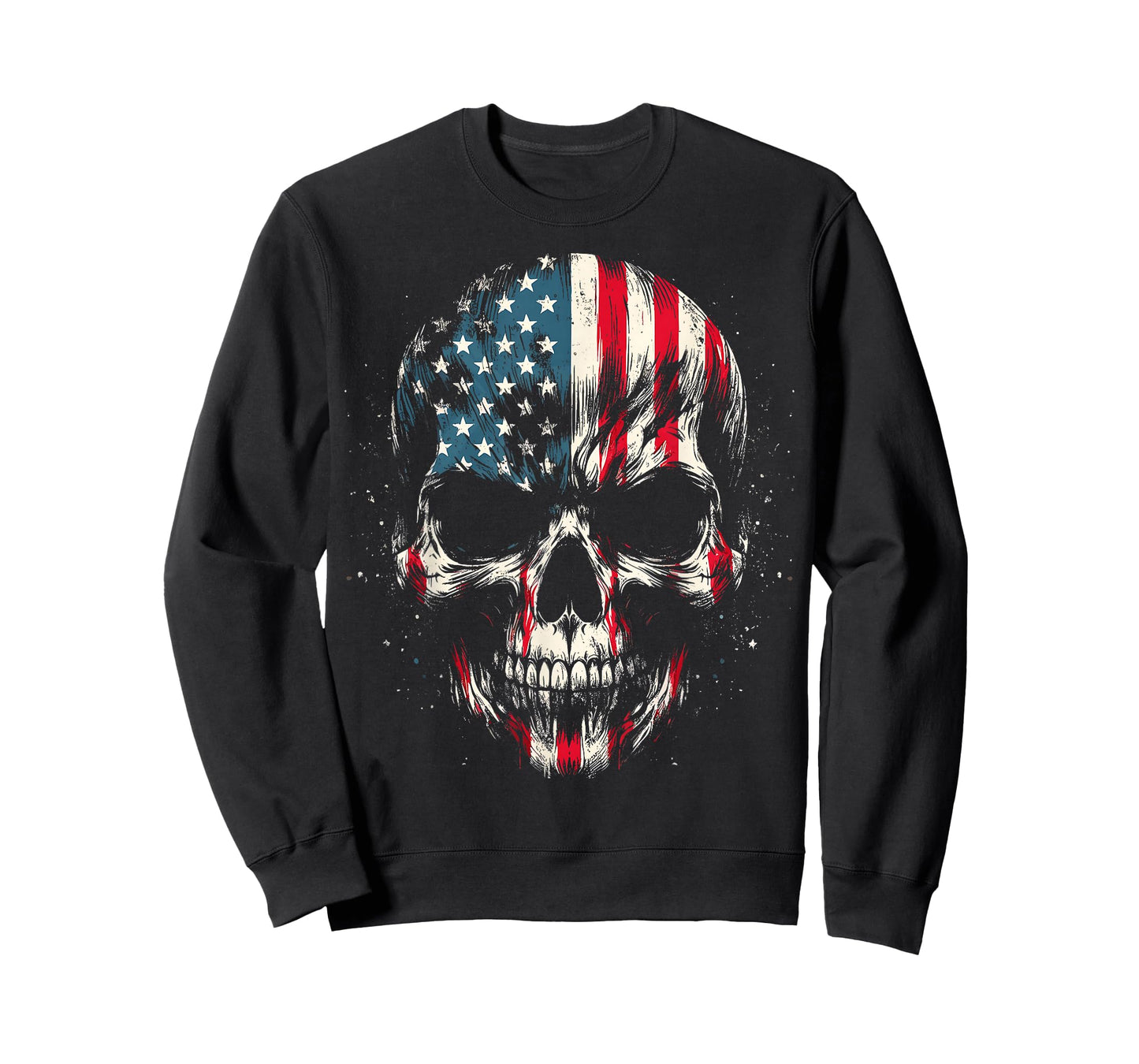 American Flag Skull Skeleton 4th of July Patriotic Men Women T-Shirt