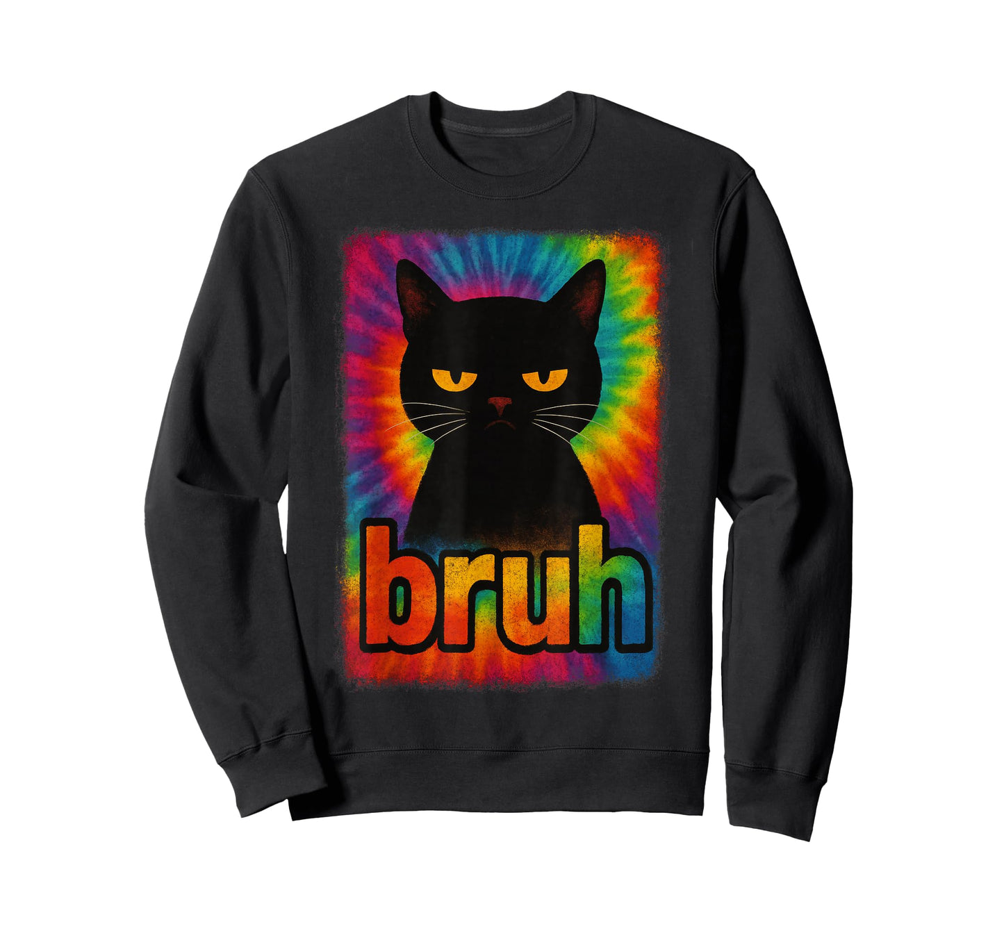 Funny Cat Bruh For Teens Boys Girls Men Women Meme Tie Dye T-Shirt