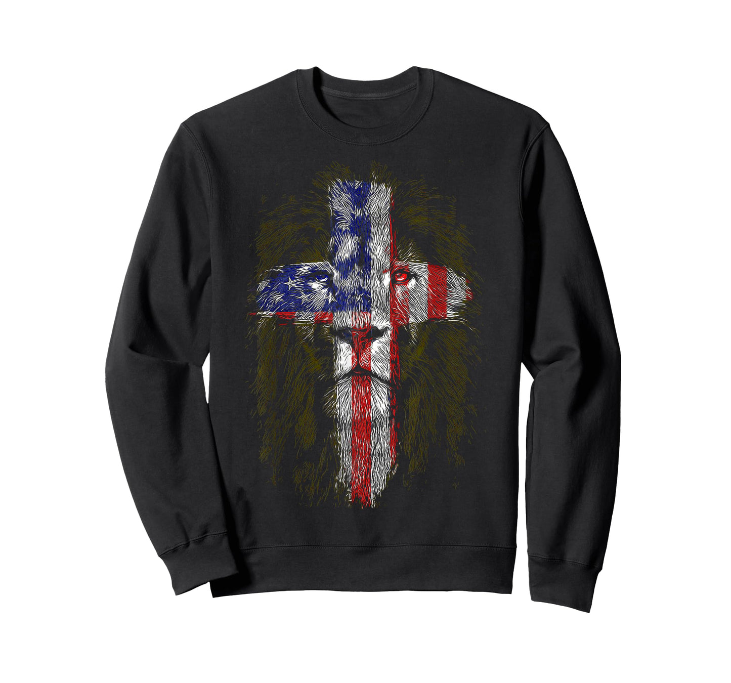 Lion Cross American Flag T-Shirt