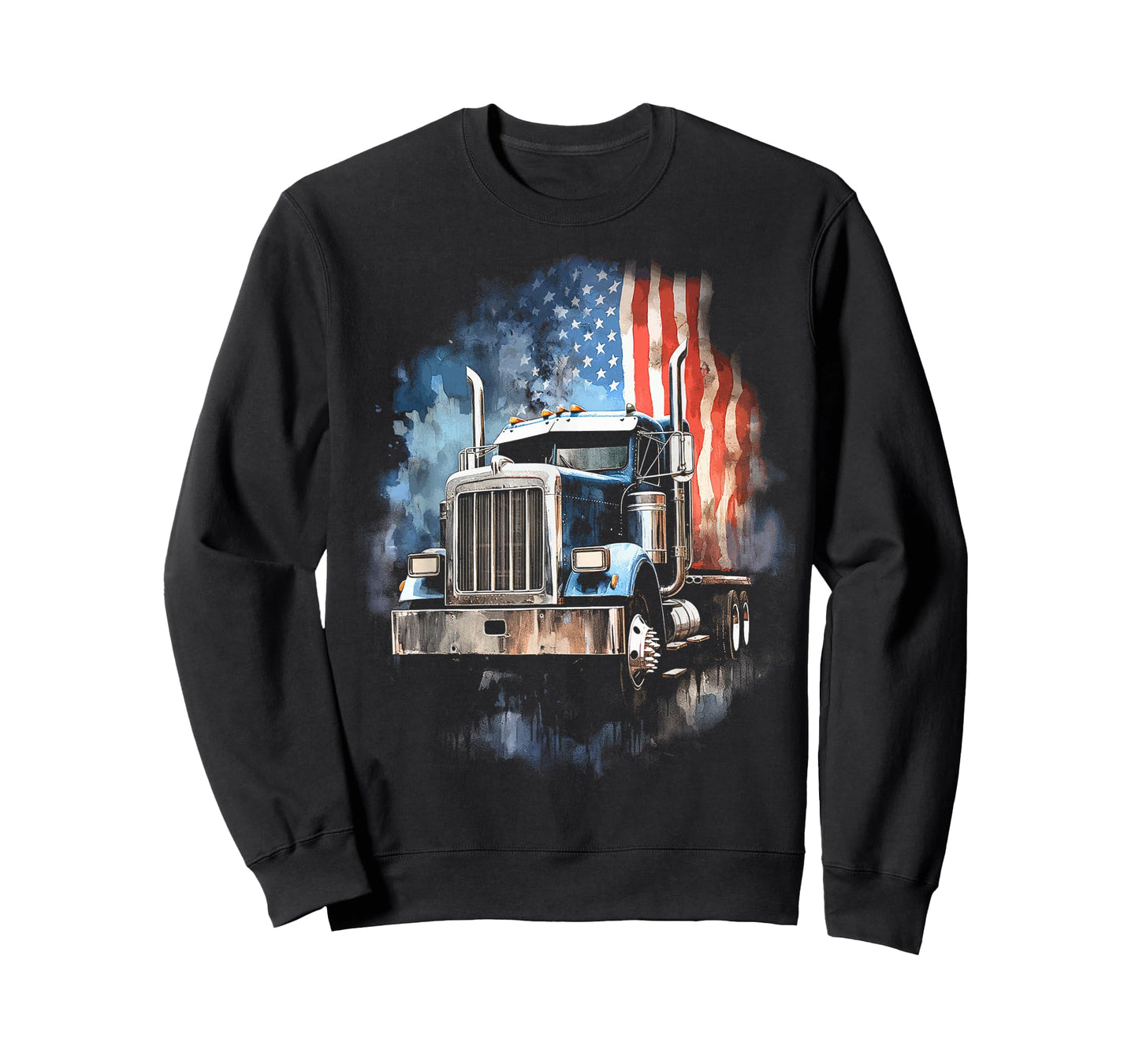 Truck Driver Patriotic American Flag Trucker Semi Driver USA T-Shirt