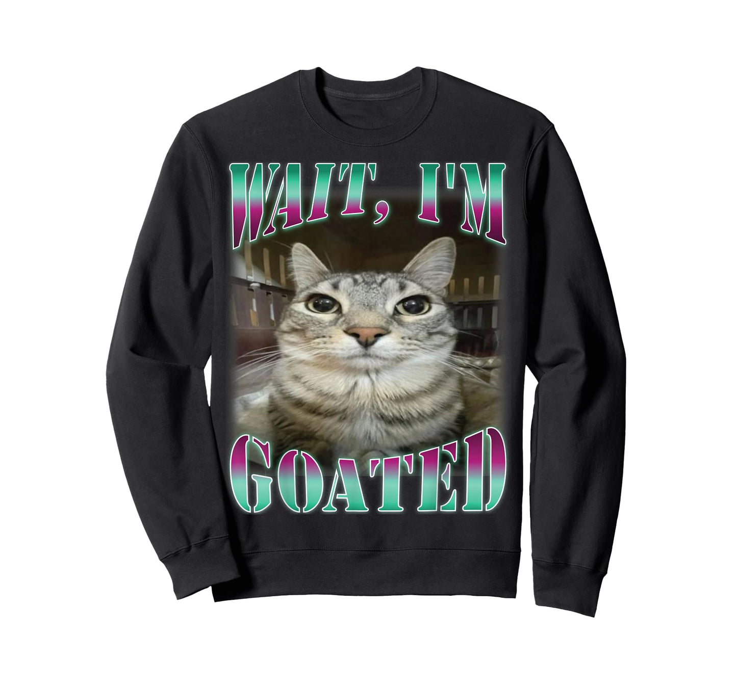 Funny Wait I'm Goated Silly Cat Meme Men Women T-Shirt