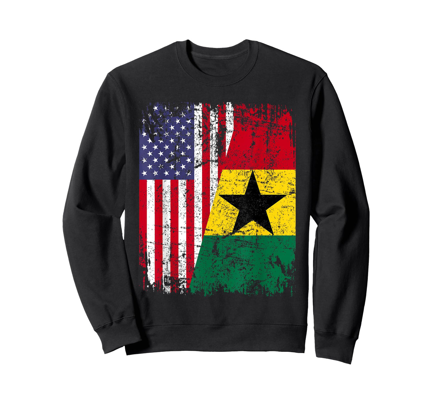 GHANAIAN ROOTS | Half American Flag | GHANA T-Shirt