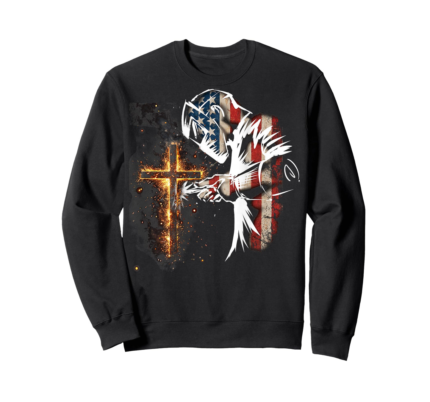Welder American Flag Mig Tig Welding Faith Cross Christian T-Shirt