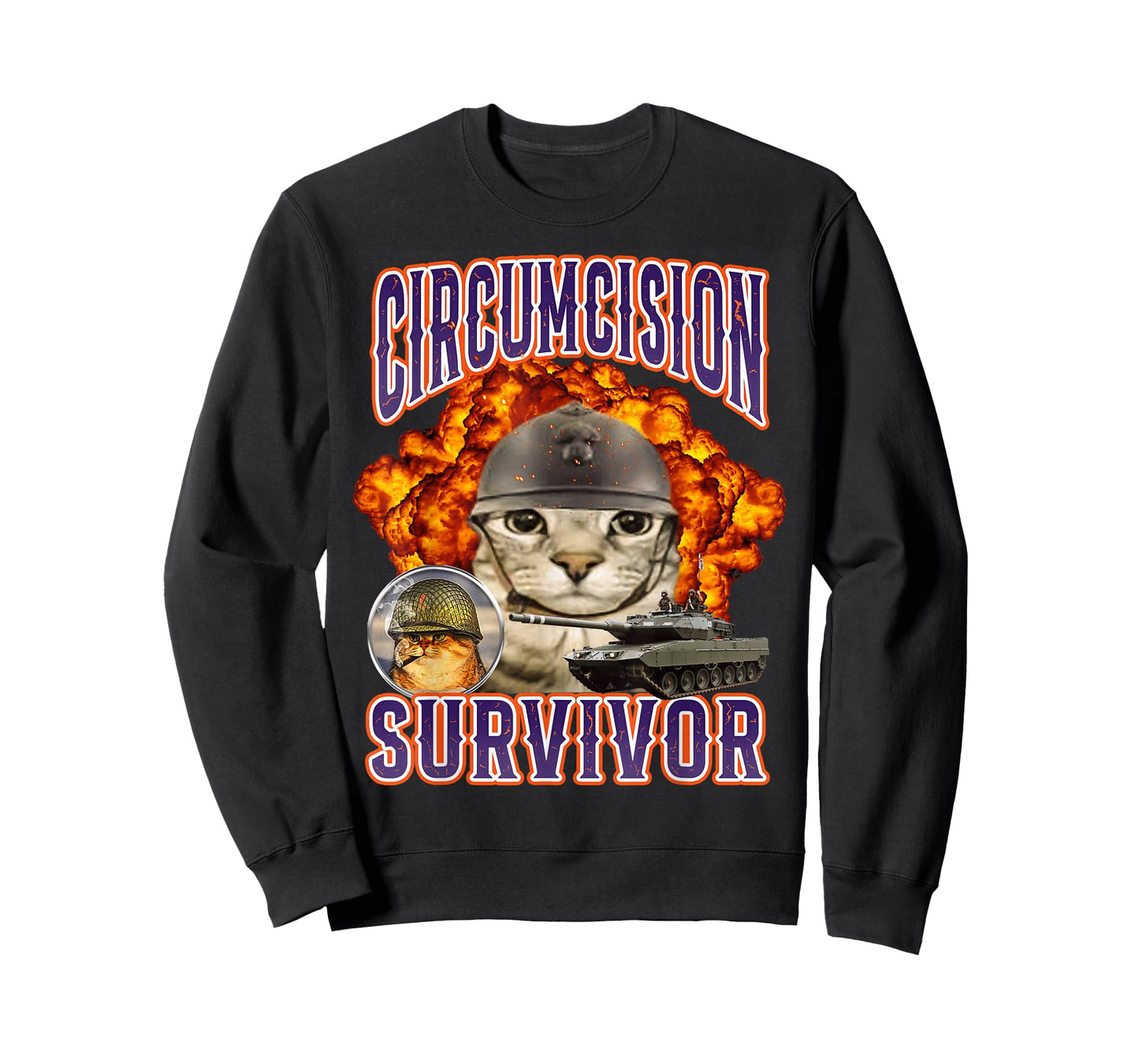 Circumcision Survivor Cat Meme Funny T-Shirt
