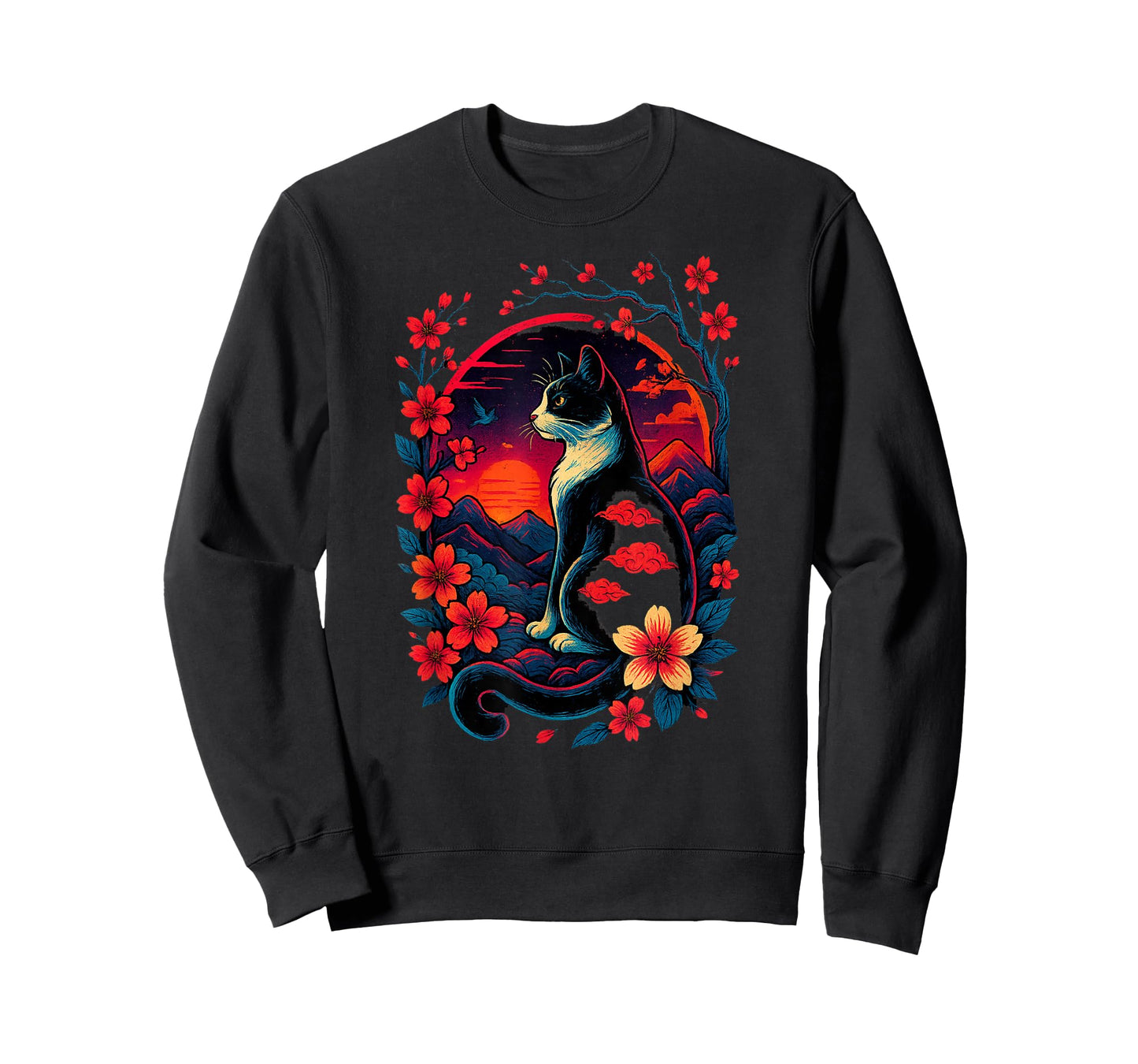 Kawaii Cat Anime Japanese Retro Men Women Kids Funny Cat T-Shirt