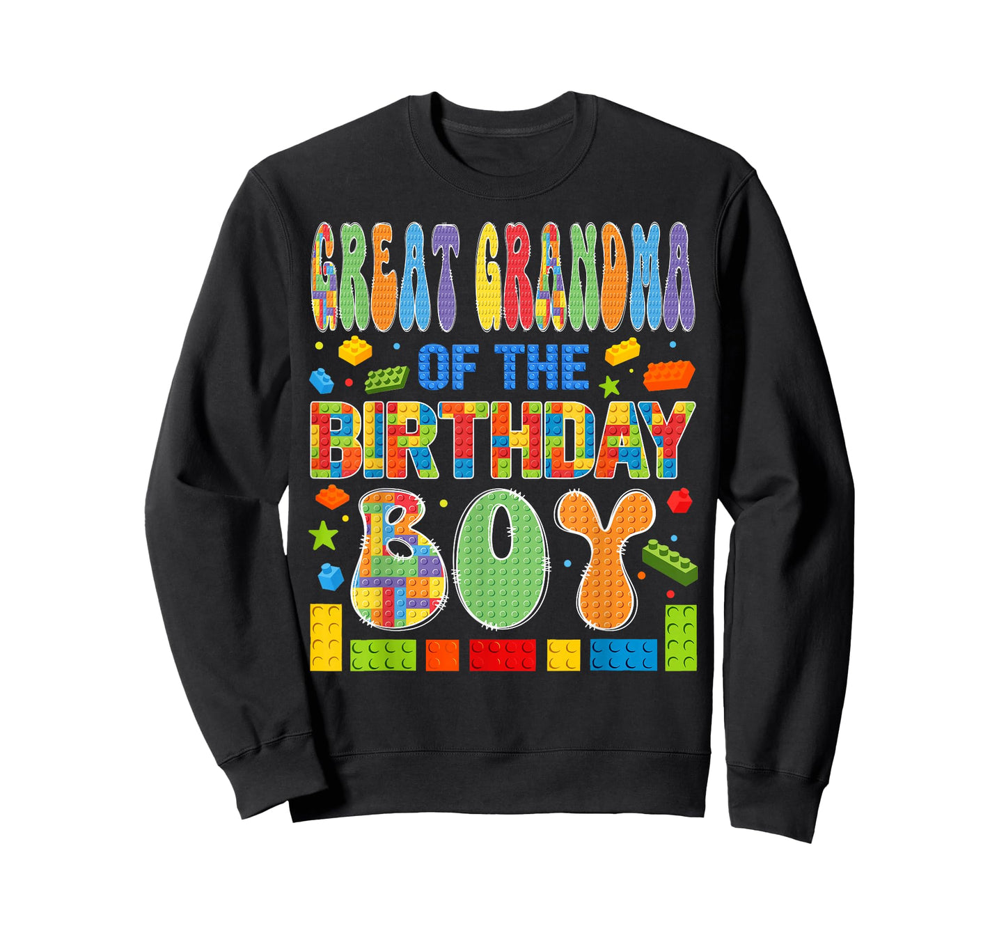 Great Grandma Of The Birthday Boy Building Block Birthday T-Shirt