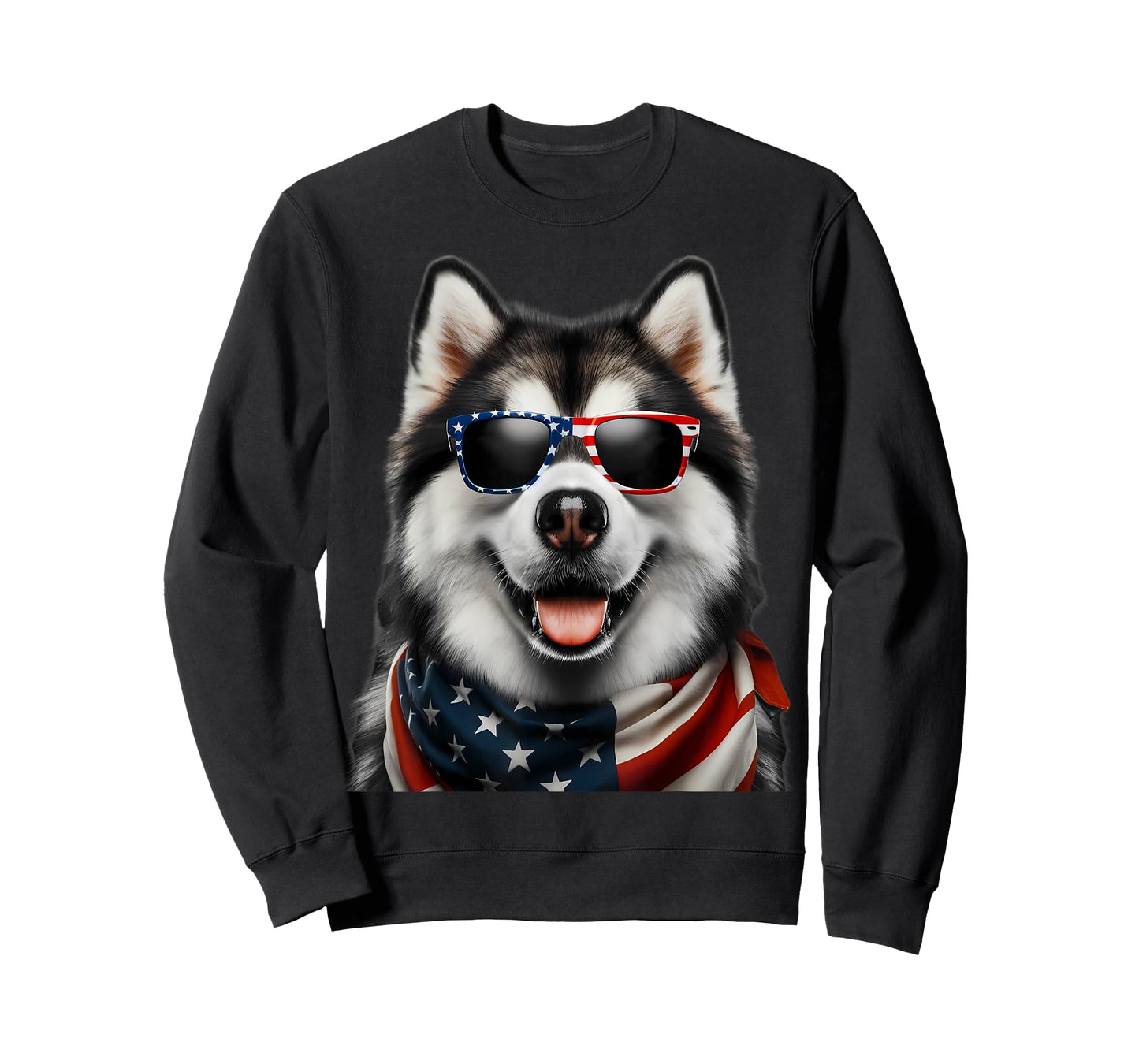 Alaskan Malamute Dog 4th Of July American Incependence Day T-Shirt for Men Women Kids
