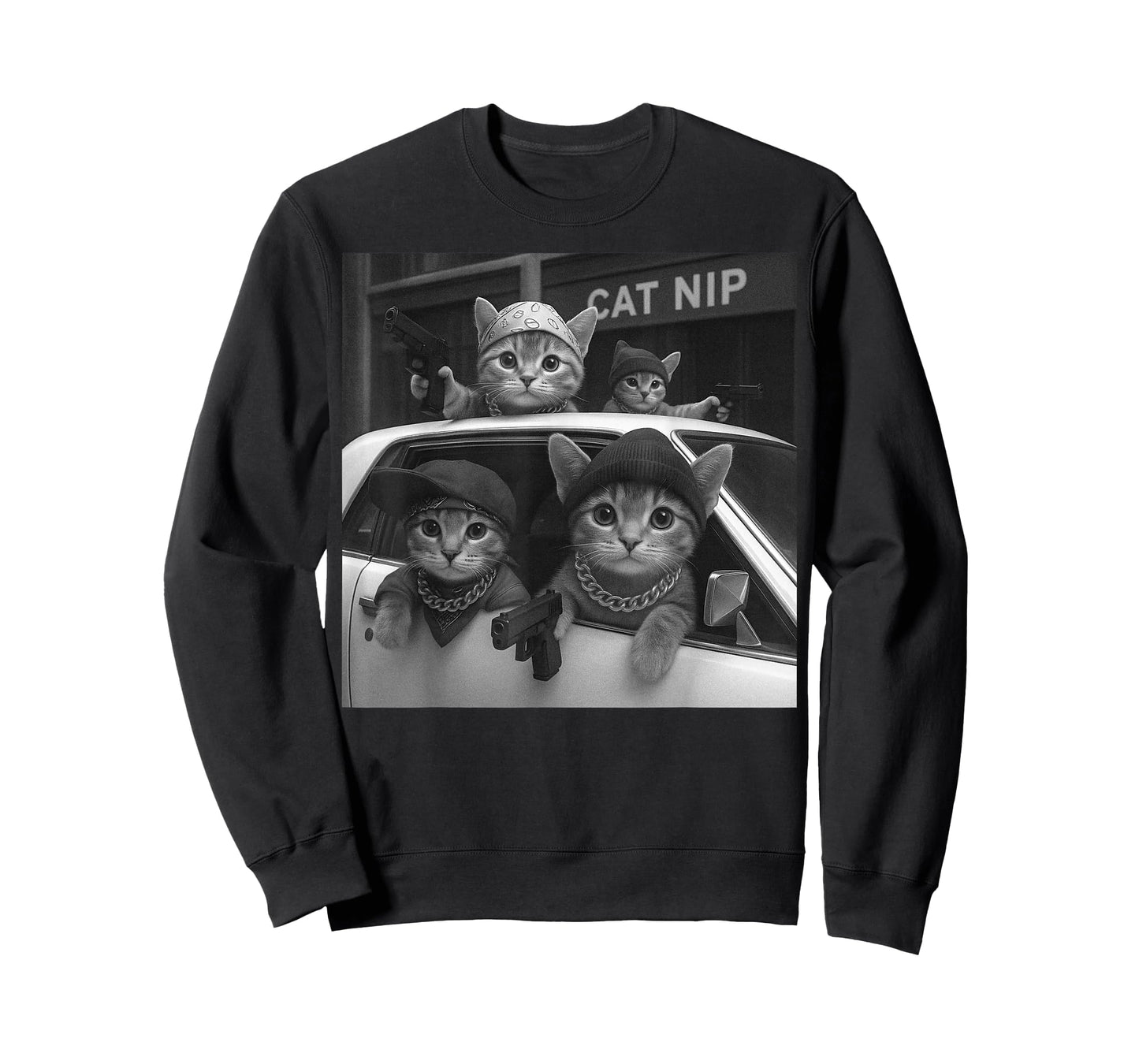 Cat Gang Vintage Funny Kitty Gangster Meme T-Shirt