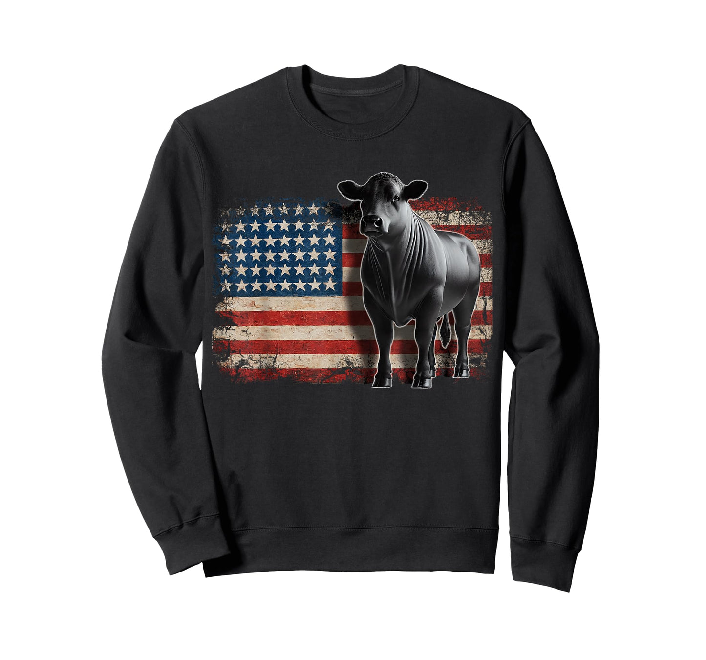 Angus Rancher USA American Flag Cow T-Shirt