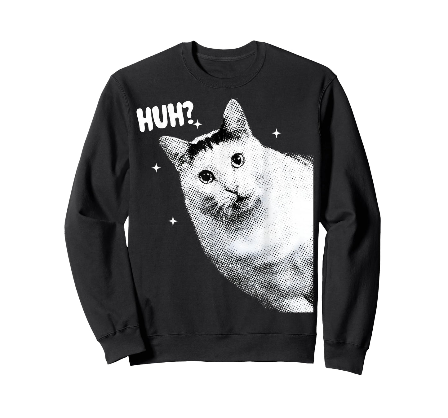 Y2K Funny Huh Cat Meme Retro Cat Vintage Kitty Humor Shirt T-Shirt