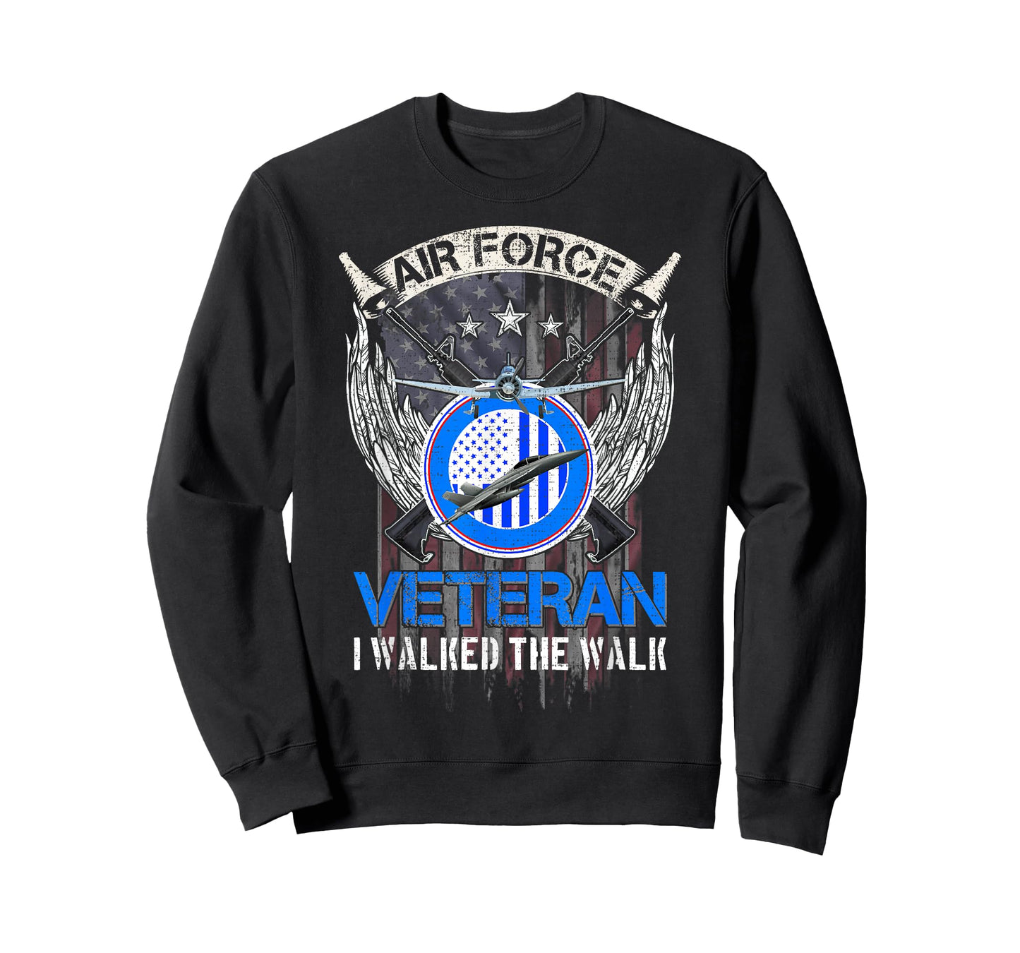 Vintage American Flag US Air Force Veteran I Walked The Walk T-Shirt