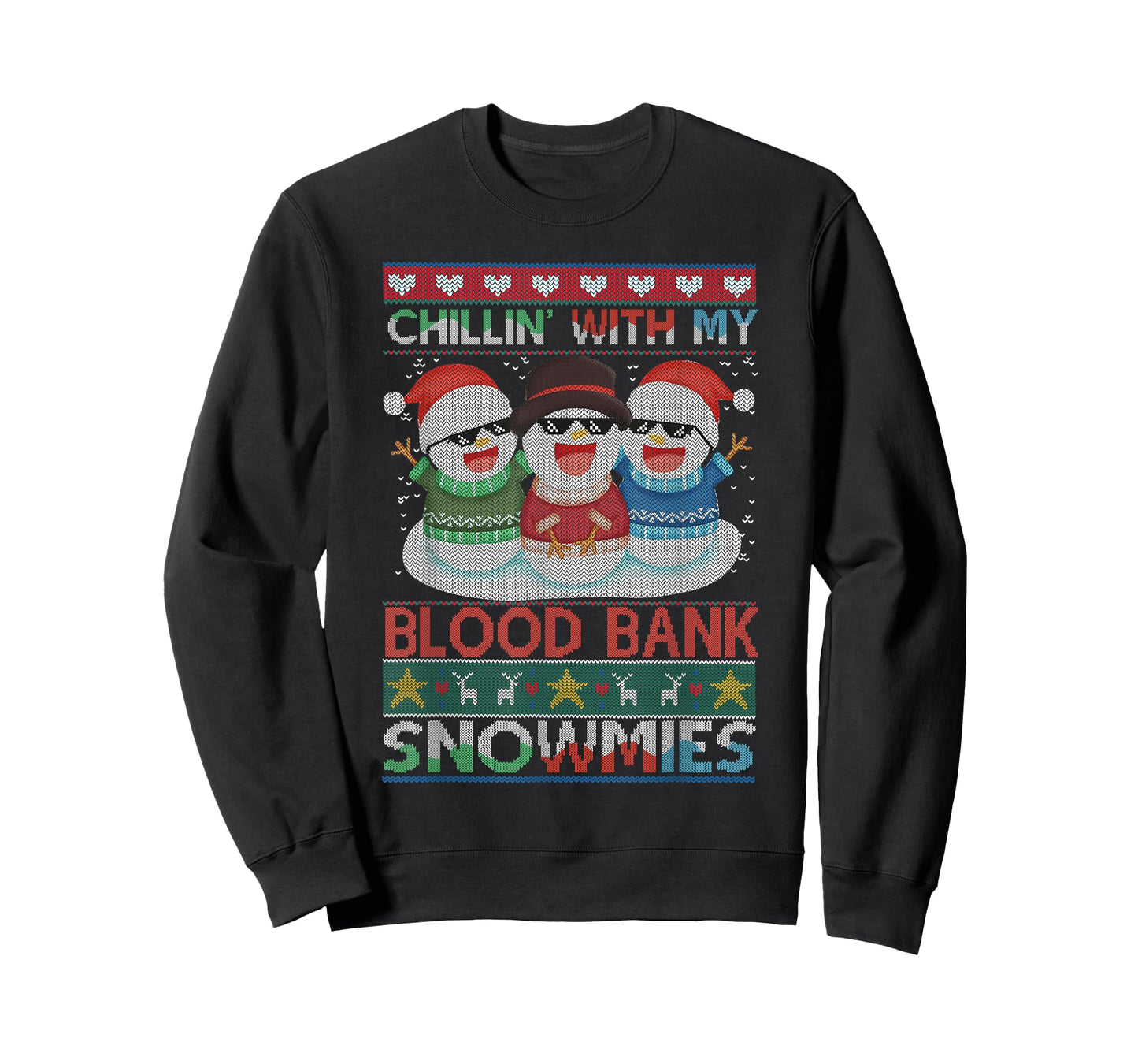 Chillin' with my Blood Bank Snowmies Medical Lab Christmas T-Shirt