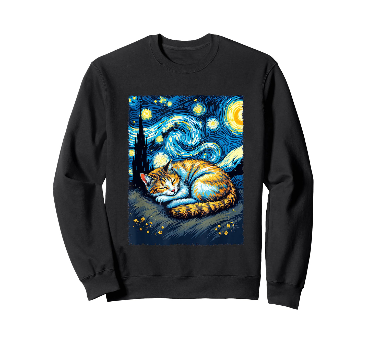 Sleeping Cat Starry Night for Cat Lover T-Shirt